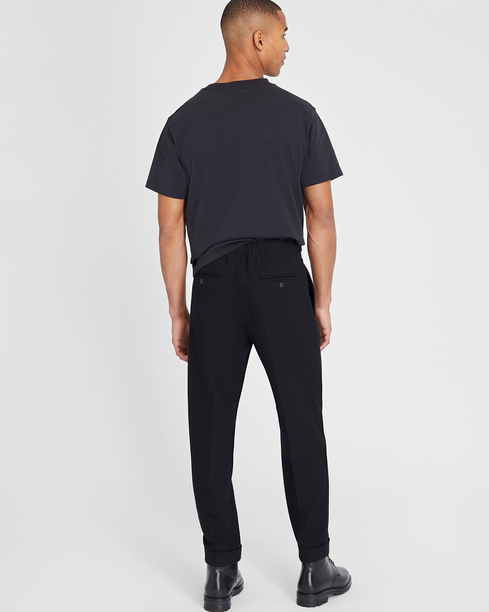 CLUB MONACO - Wool Elasticated Trouser - Black