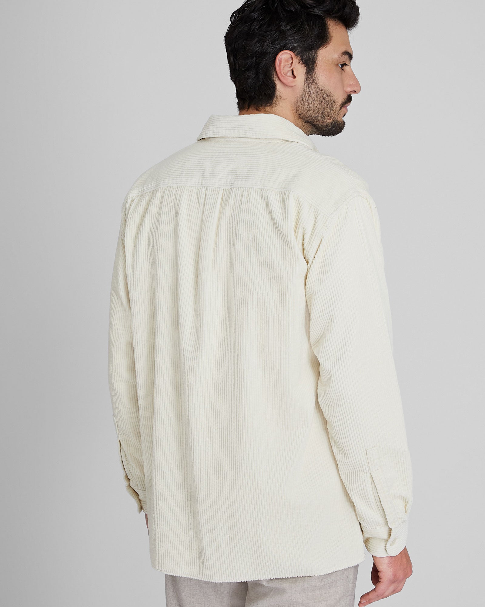 CLUB MONACO - Wide Wale Corduroy Shirt - Off White