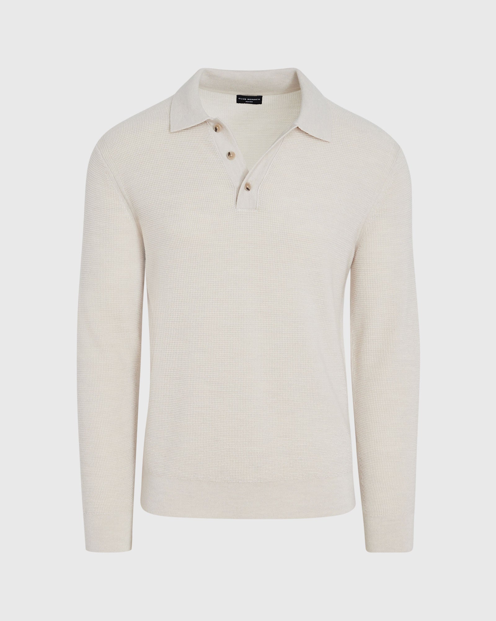 CLUB MONACO - Polo raffiné texturé - Crème