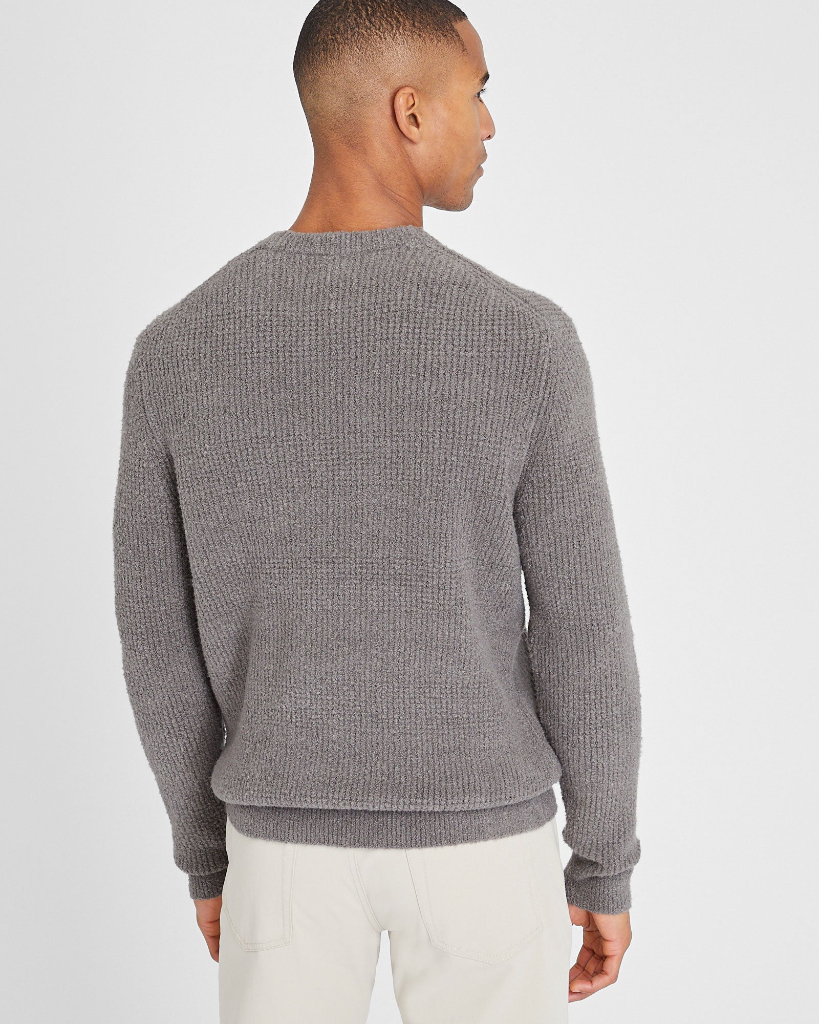 CLUB MONACO - Chandail en tricot gaufré bouclé - Bleu