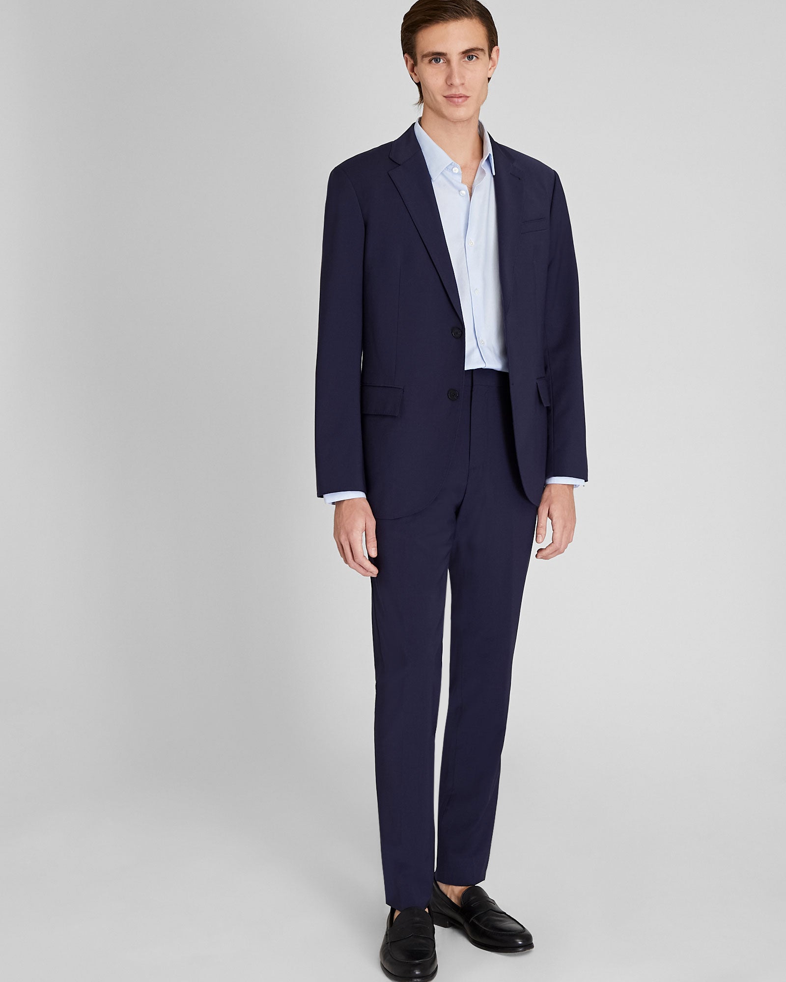 CLUB MONACO - Chemise Albini en coton égyptien - Rayure Bleue