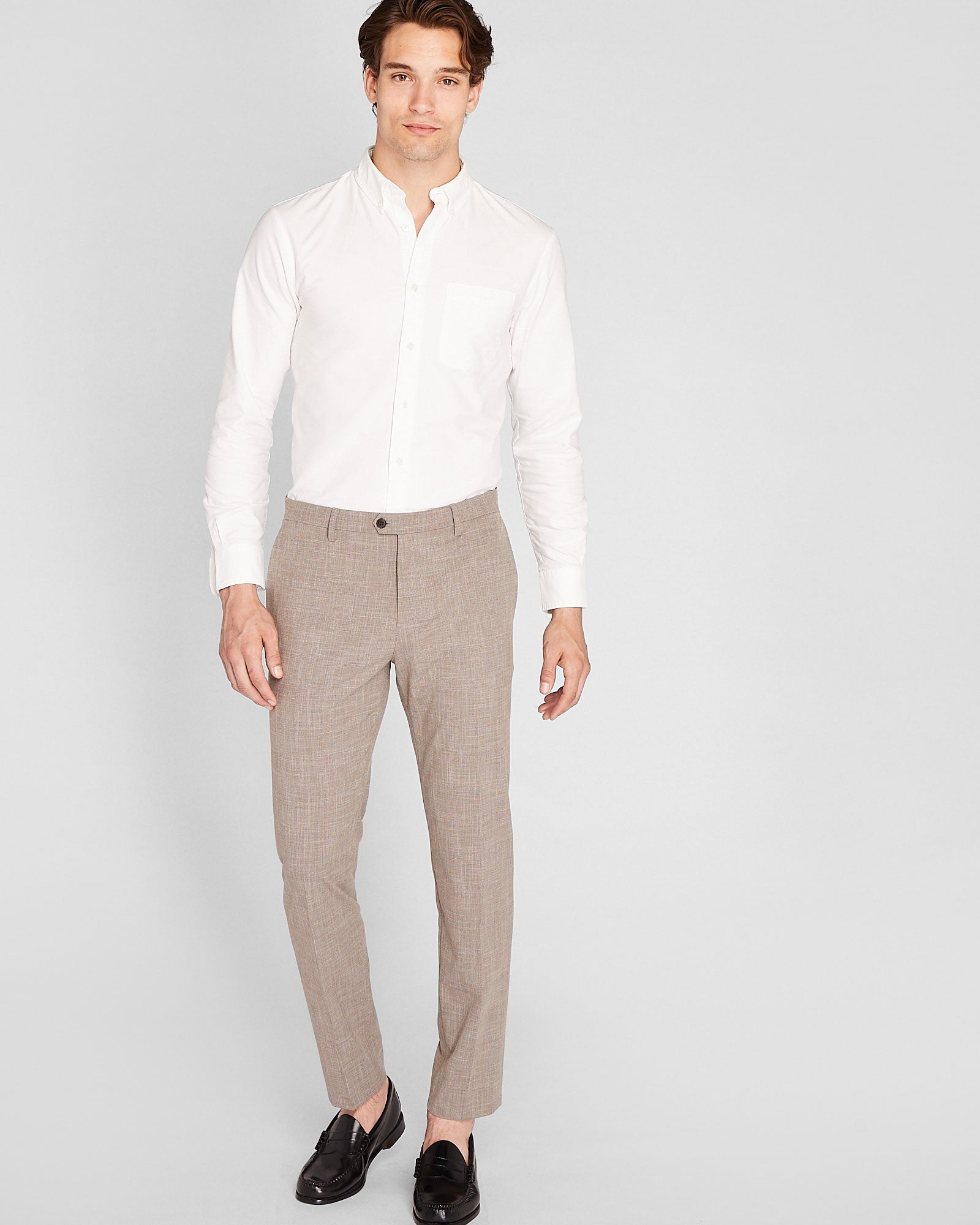 CLUB MONACO - Sutton Plaid Dress Pants - Brown Mix