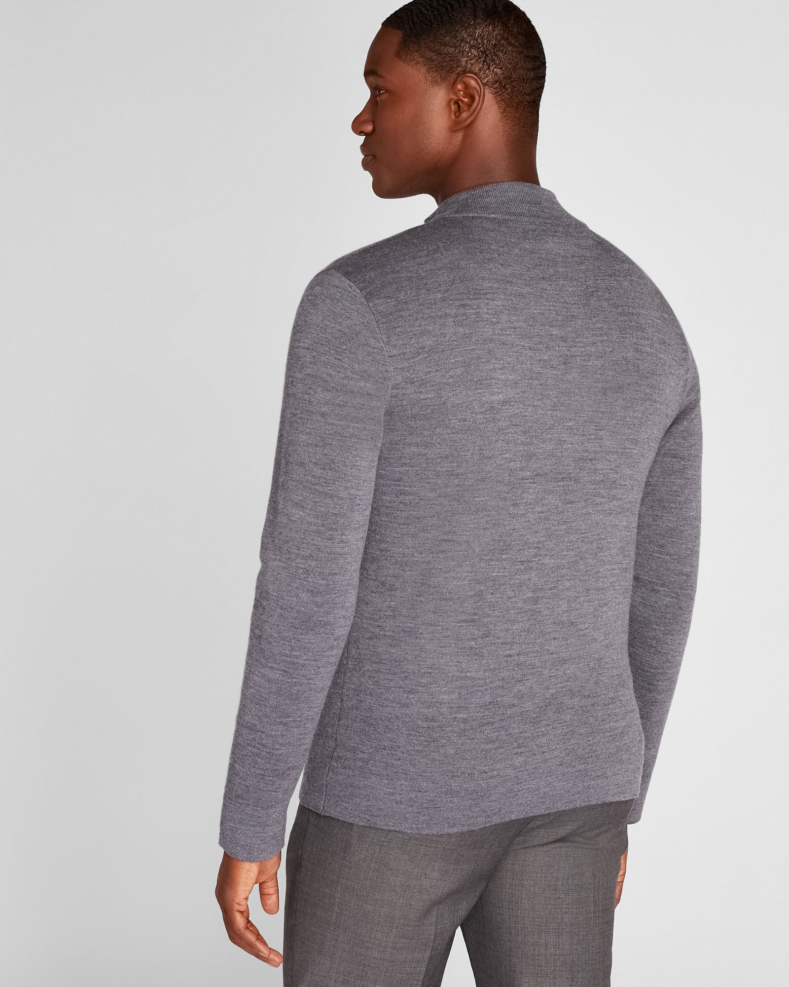 CLUB MONACO - Soft Doubleface Full Zip Sweater - Charcoal
