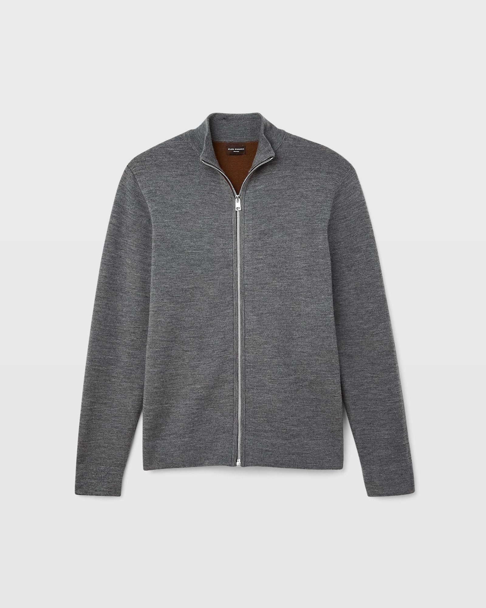 CLUB MONACO - Soft Doubleface Full Zip Sweater - Charcoal