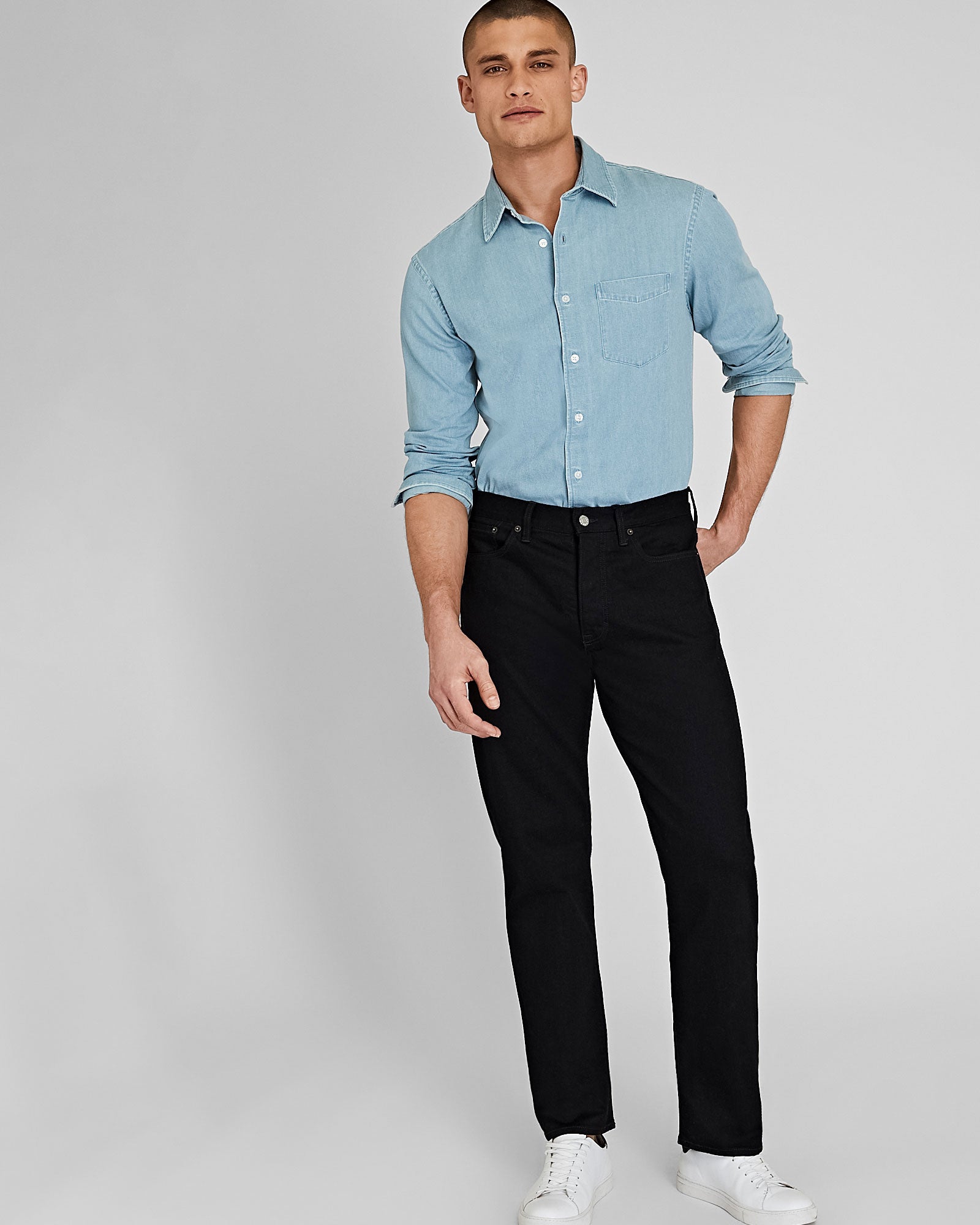 CLUB MONACO - Jean à coupe droite - Noir