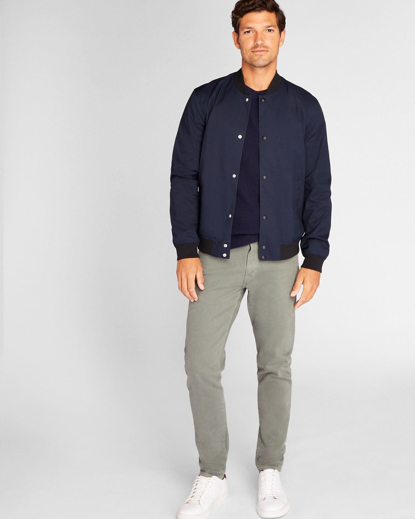CLUB MONACO - Super Slim Garment Dyed Jeans - Medium Grey