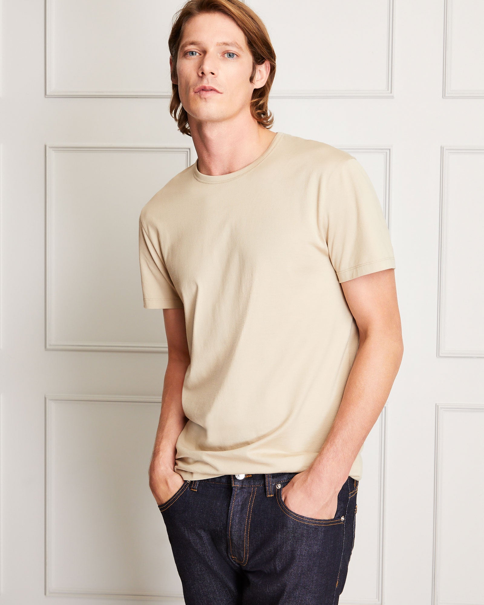 CLUB MONACO - Japanese Cotton Short Sleeve Tee - Tan