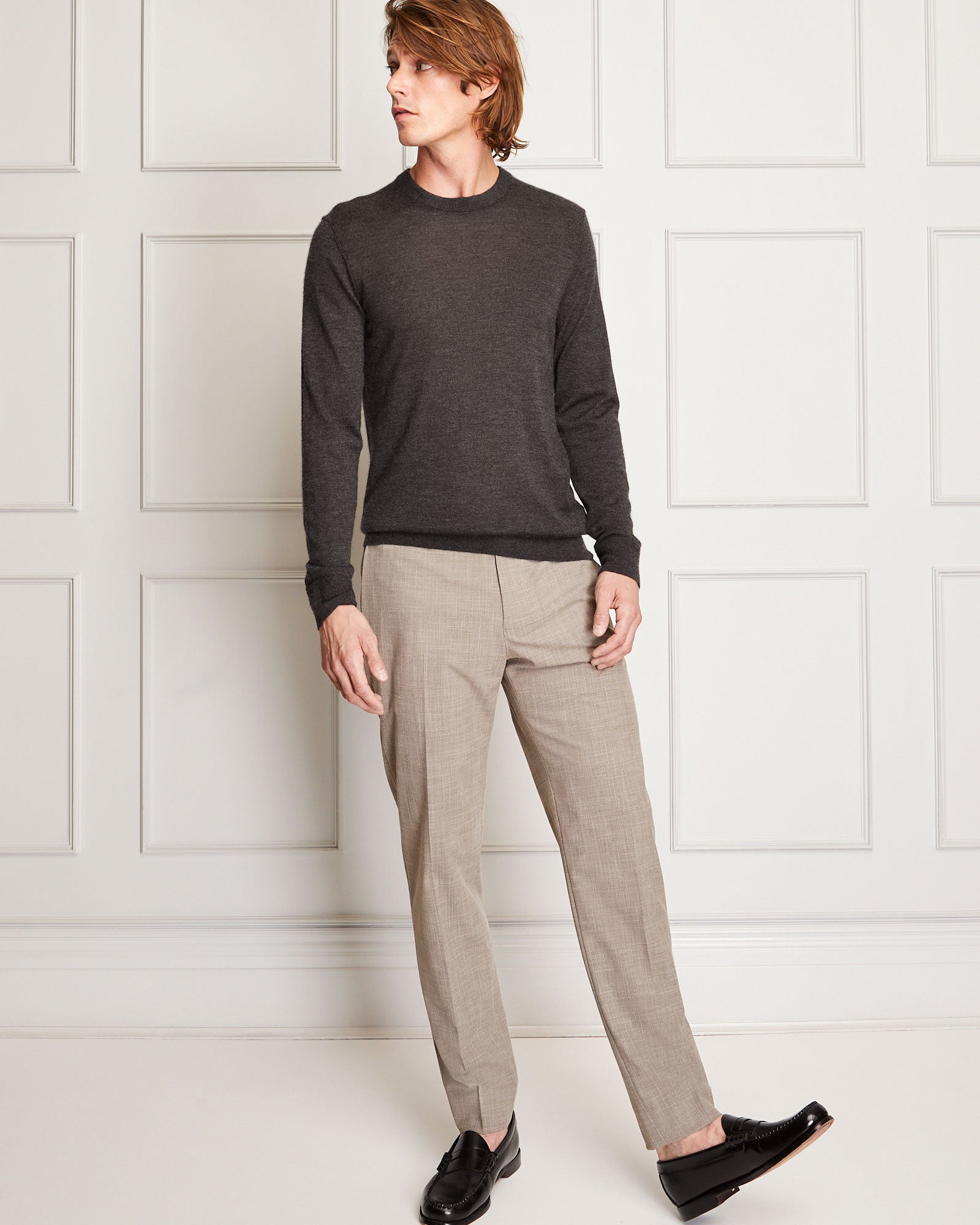 CLUB MONACO - Italian Cashmere Crewneck - Charcoal