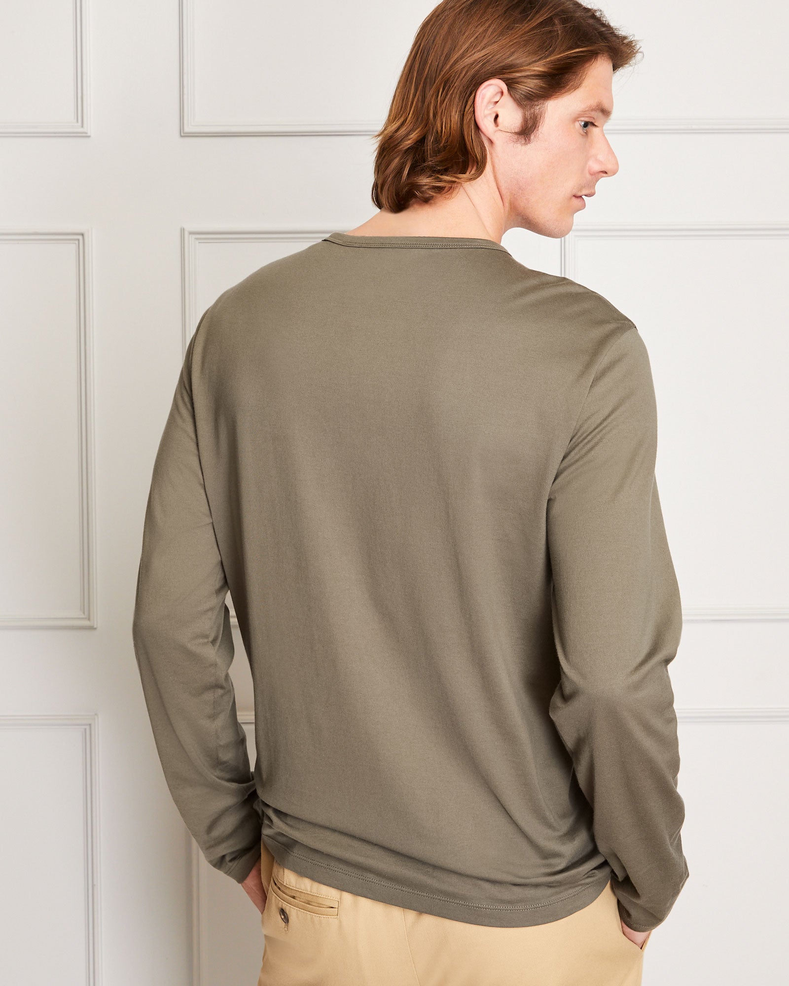 CLUB MONACO - T-shirt japonais à manches longues - Olive foncée