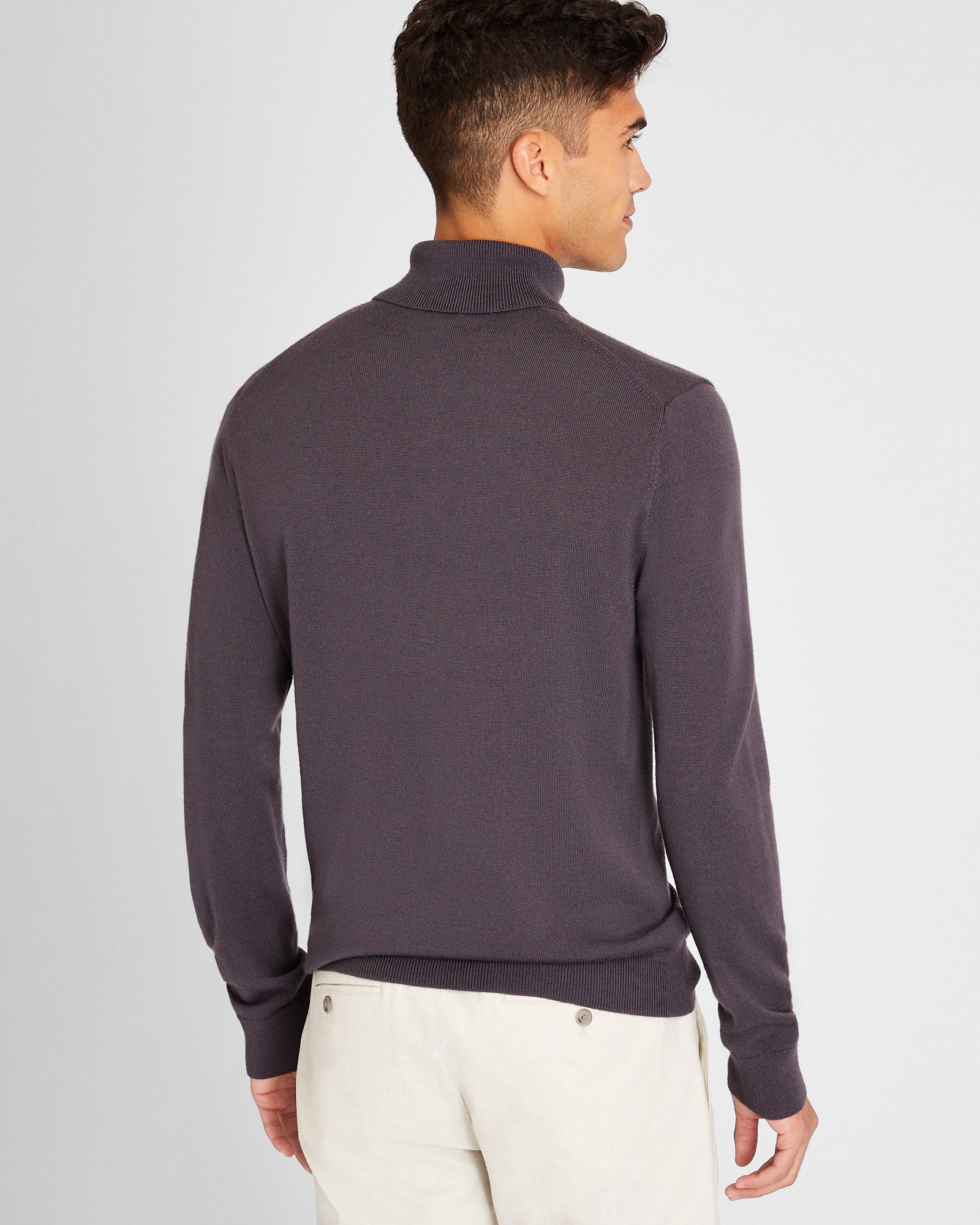 CLUB MONACO - Merino Wool Turtleneck - Dark Charcoal