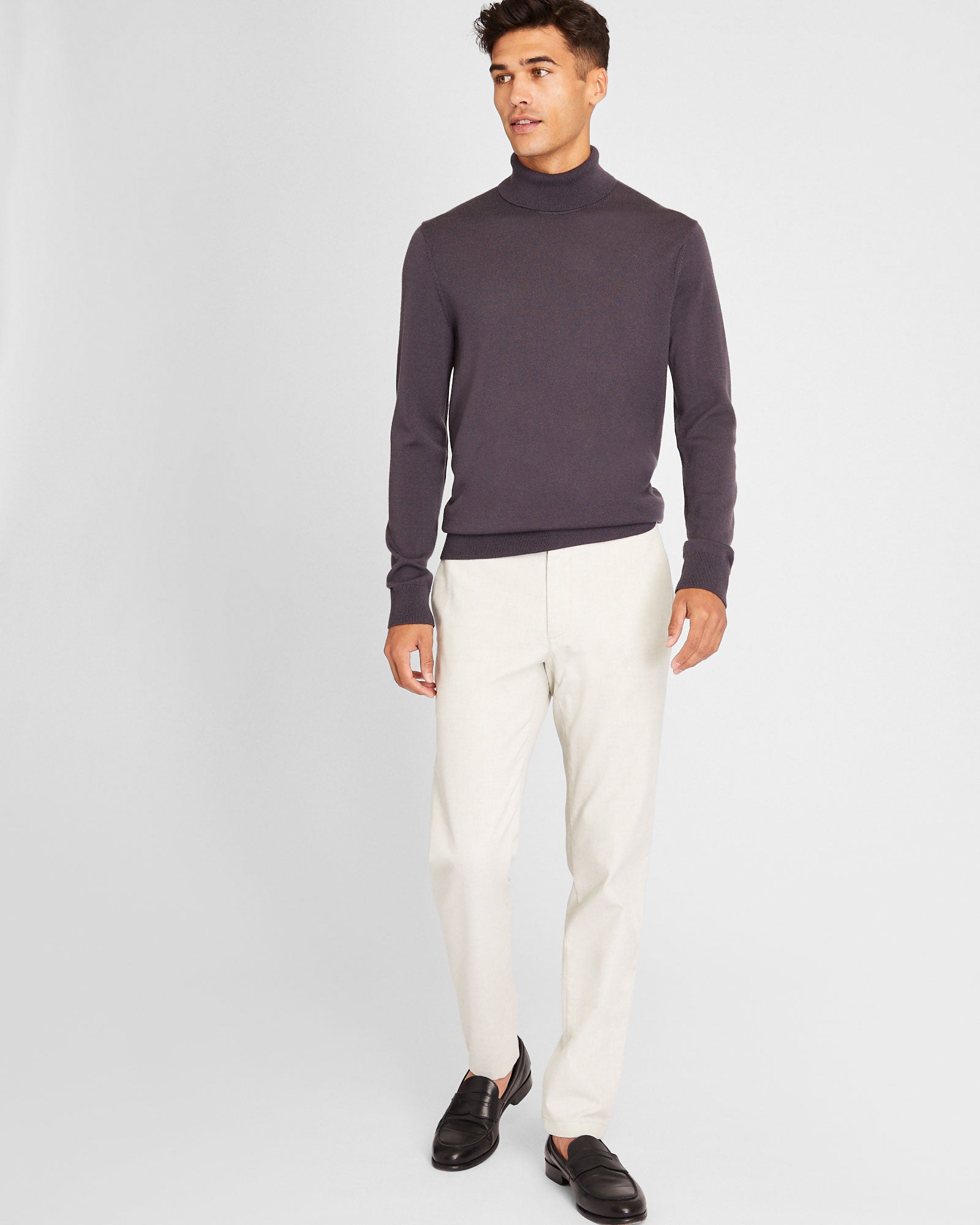 CLUB MONACO - Merino Wool Turtleneck - Dark Charcoal