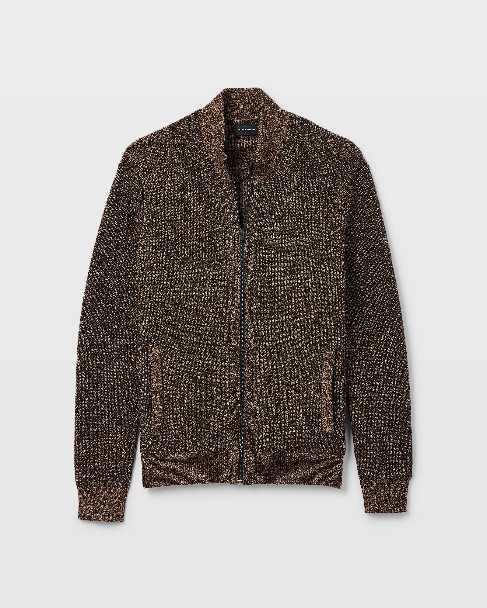 CLUB MONACO - Chandail texturé à glissière - Mélange blax