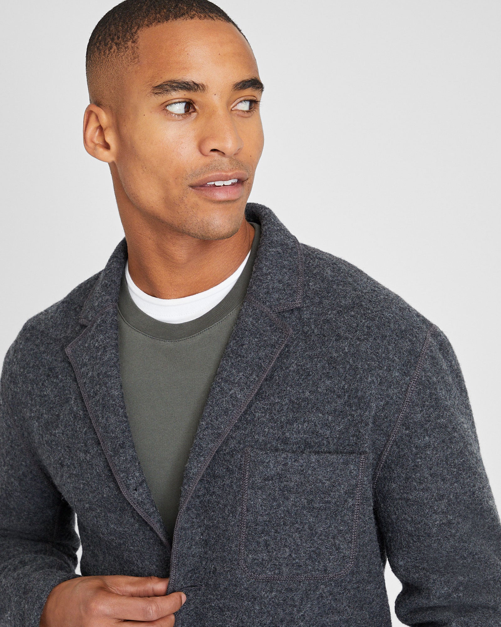 CLUB MONACO - Felted Chore Coat - Charcoal