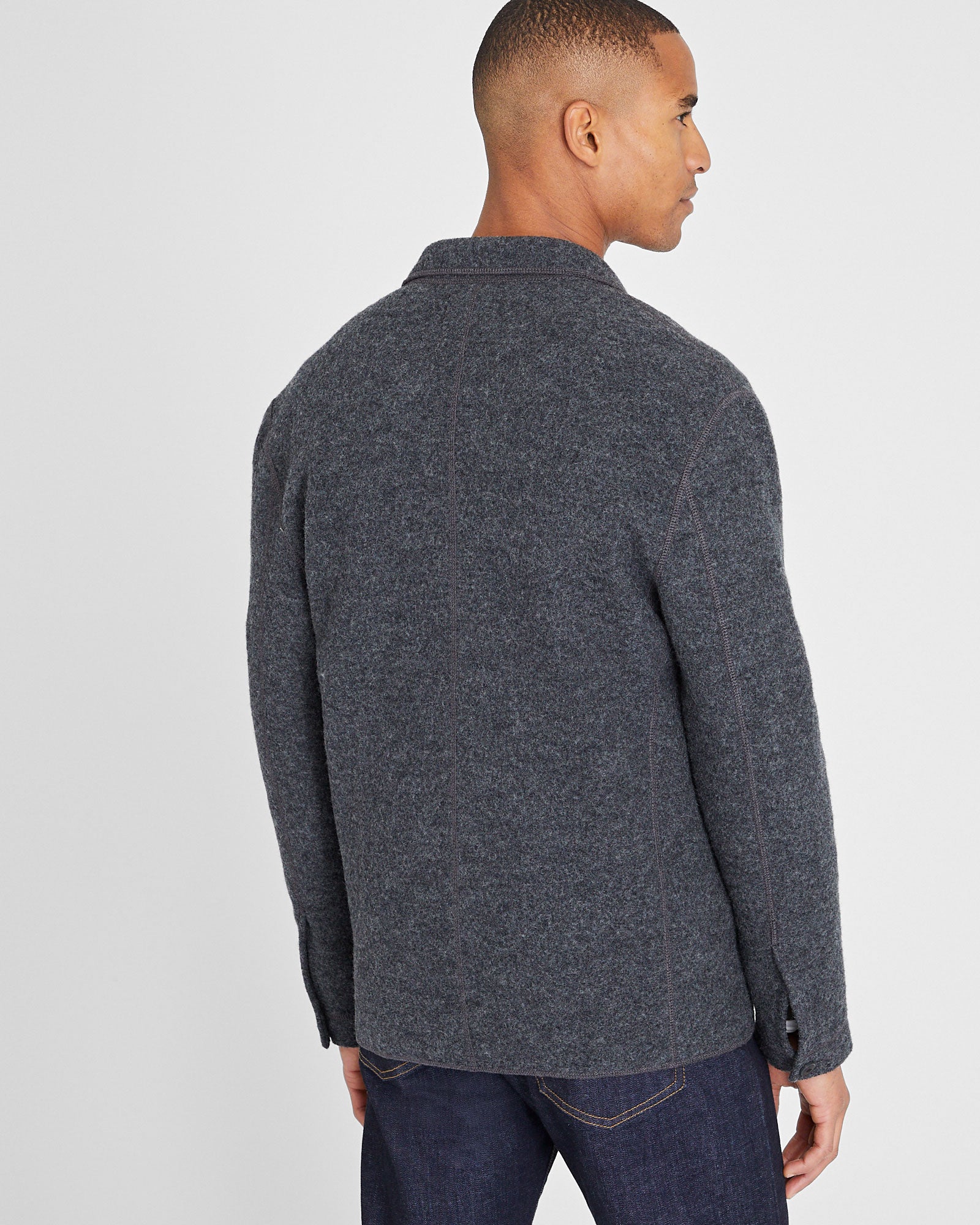CLUB MONACO - Felted Chore Coat - Charcoal