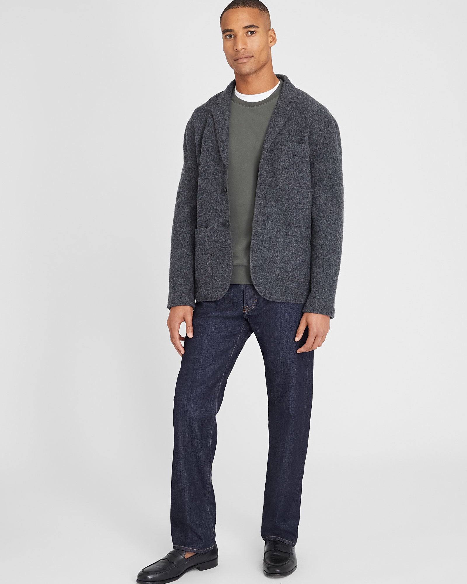 CLUB MONACO - Felted Chore Coat - Charcoal