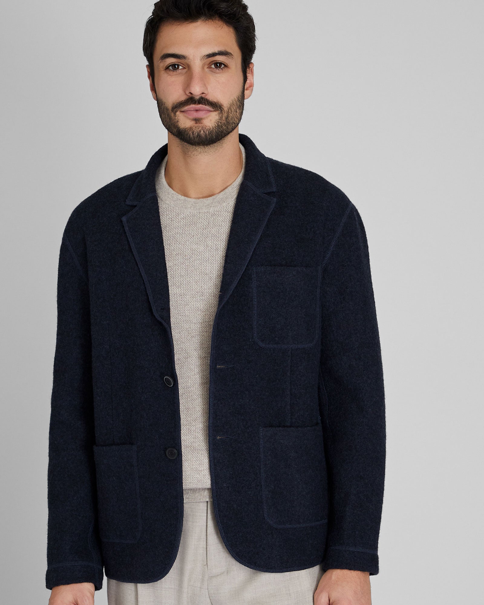 CLUB MONACO - Felted Chore Coat - Navy