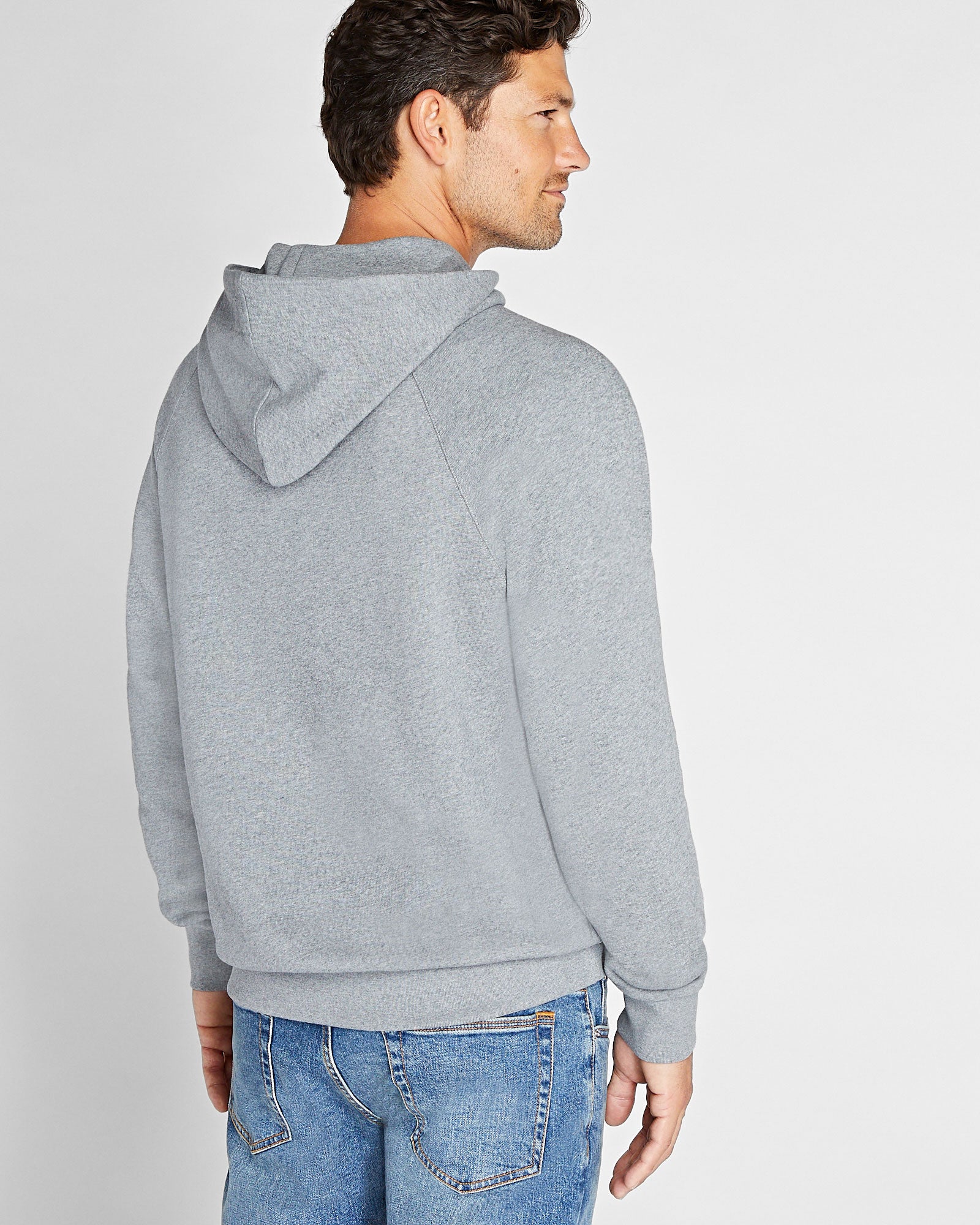CLUB MONACO - Chandail à capuchon tissu bouclette - Mélange Gris