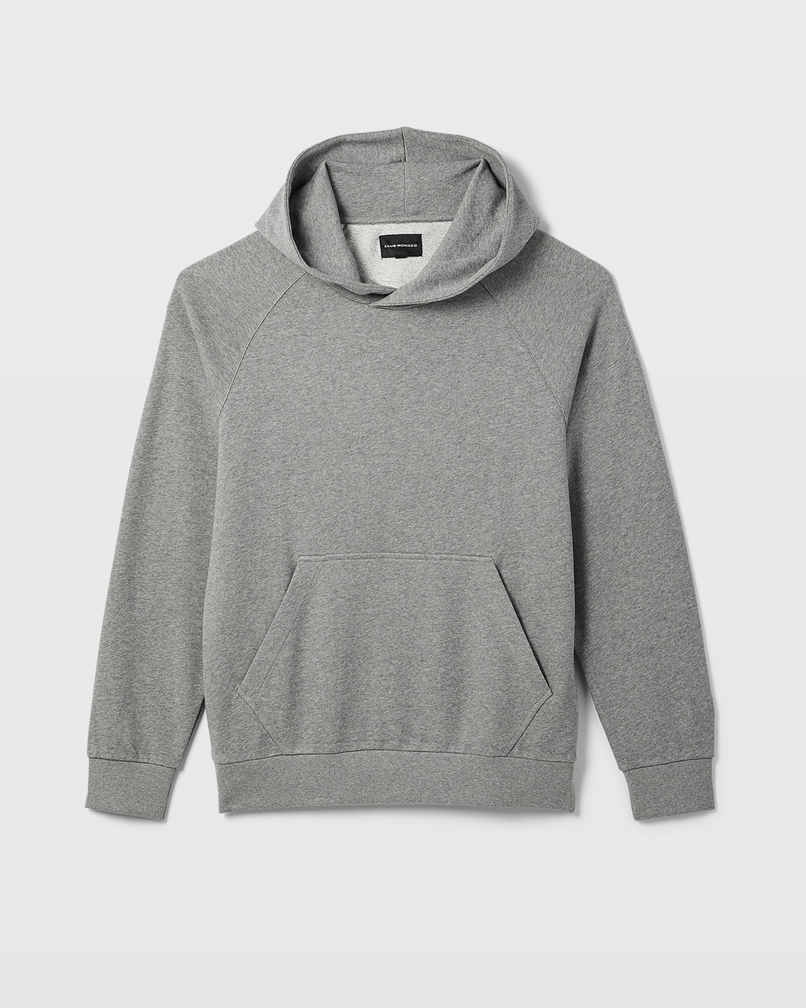CLUB MONACO - Chandail à capuchon tissu bouclette - Mélange Gris