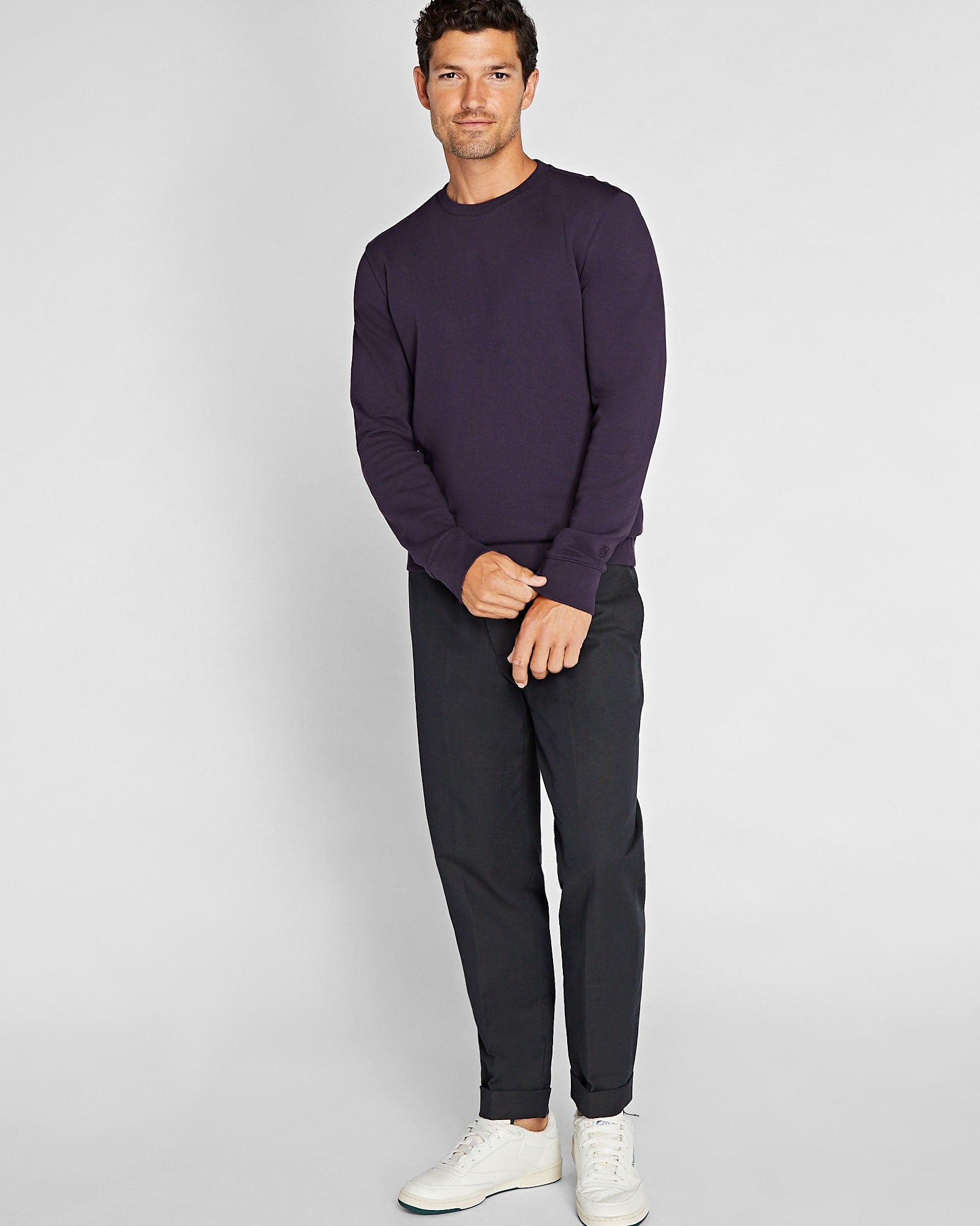 CLUB MONACO - Coton ouaté de base en tissu éponge - Vin