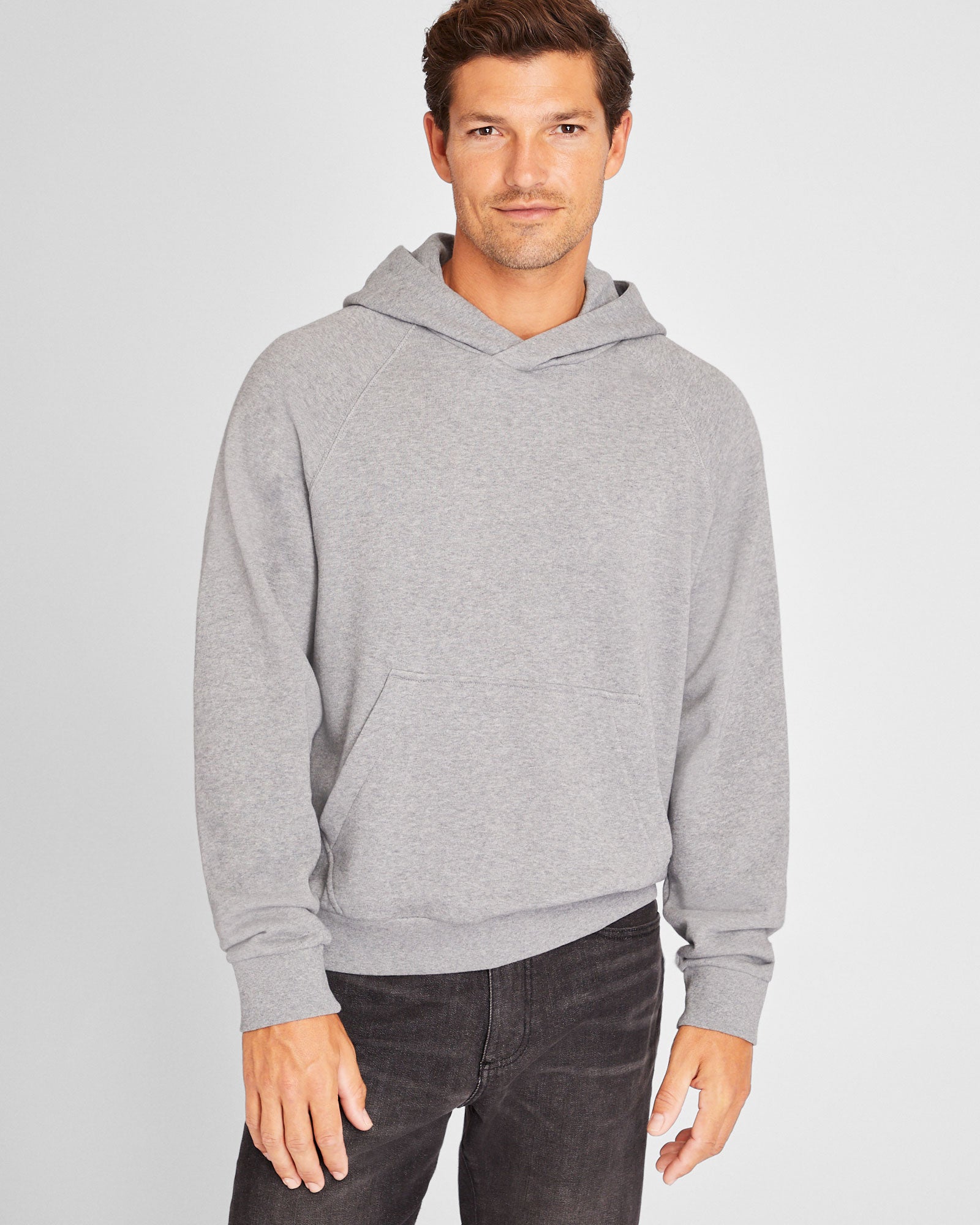 CLUB MONACO - Classic Cotton Terry Hoodie - Grey Mix
