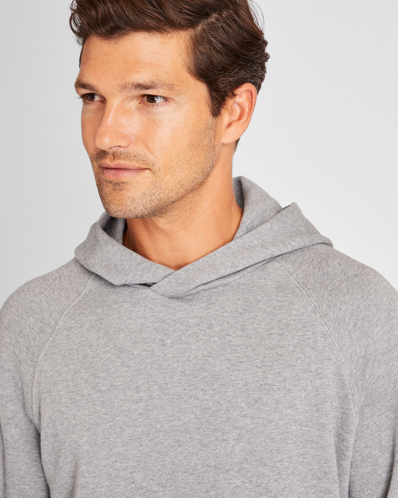 CLUB MONACO - Classic Cotton Terry Hoodie - Grey Mix