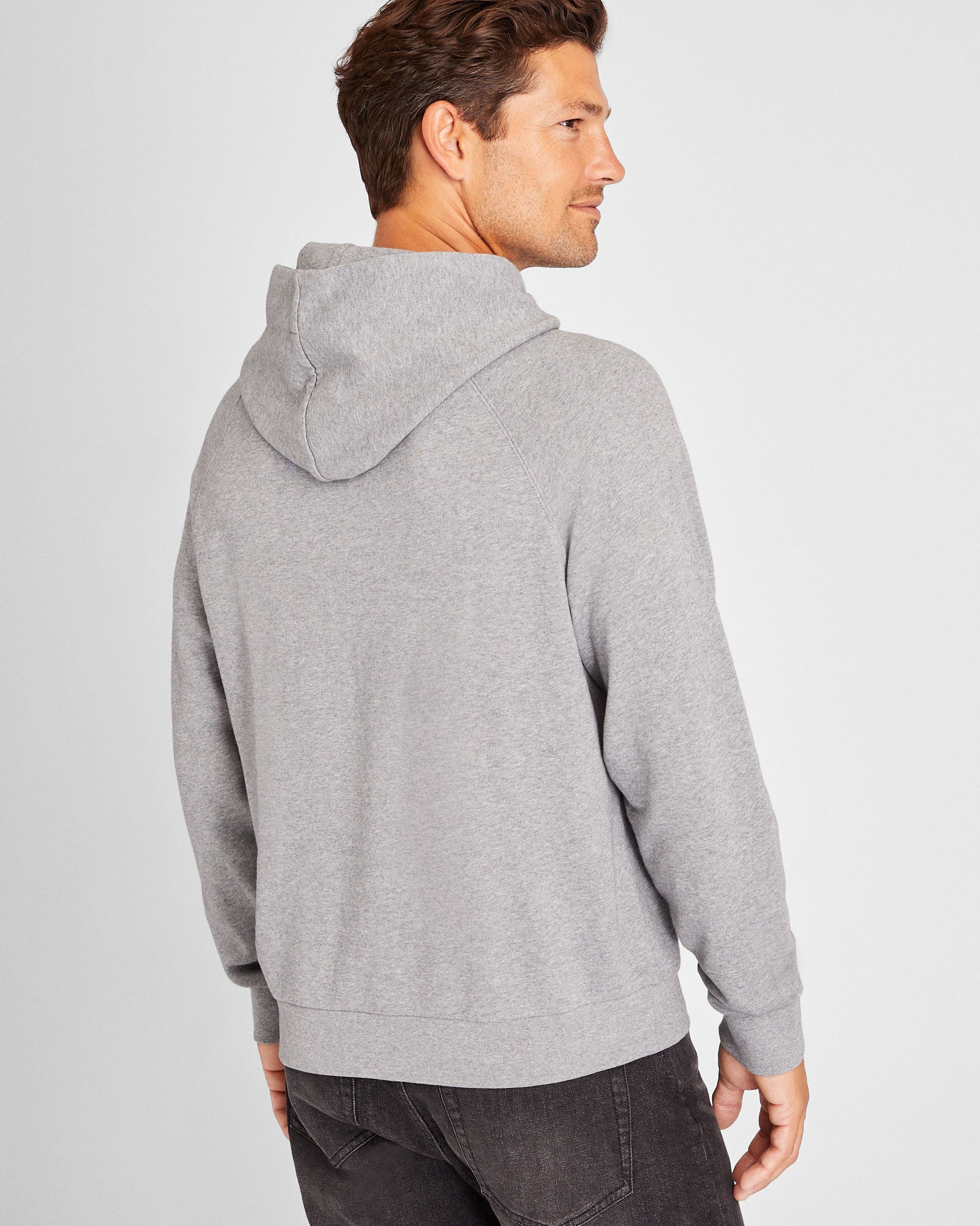 CLUB MONACO - Classic Cotton Terry Hoodie - Grey Mix