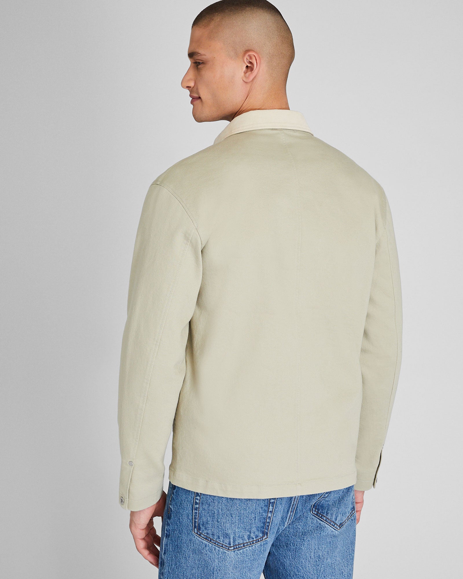 CLUB MONACO - Veste à col à cordon - Kaki