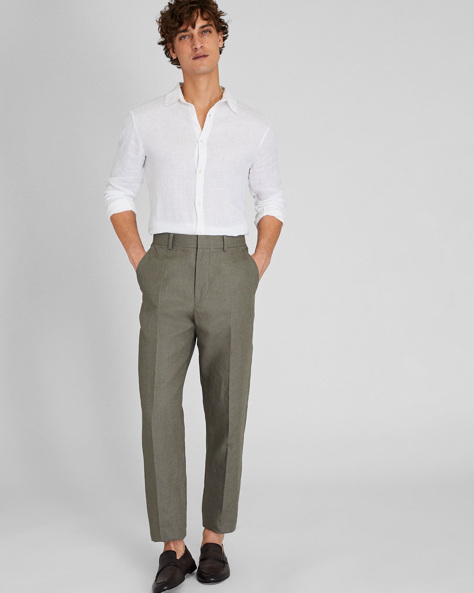 CLUB MONACO - Linen Suit Trouser - Olive