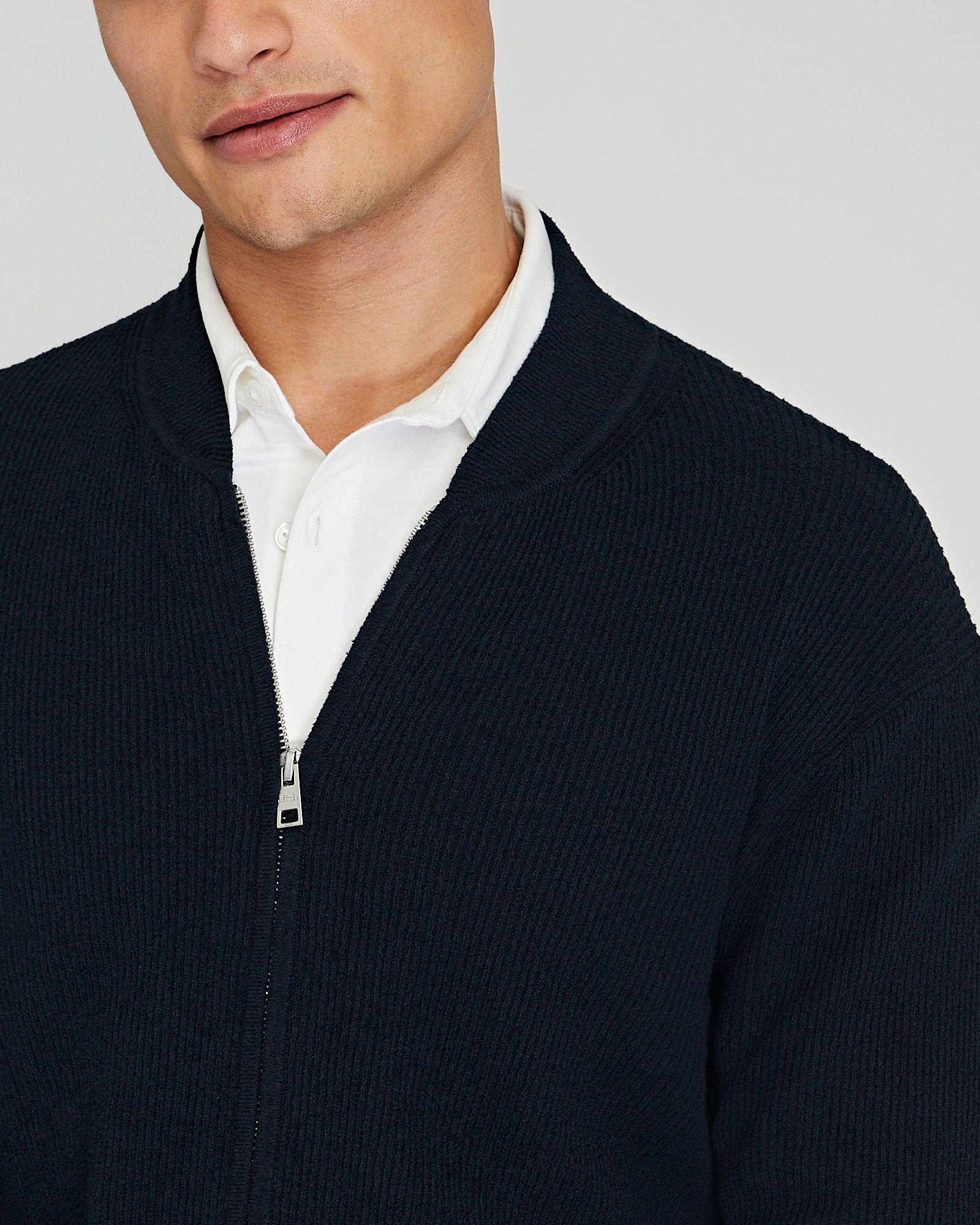 CLUB MONACO - Chandail bouclé à glissière - Marine