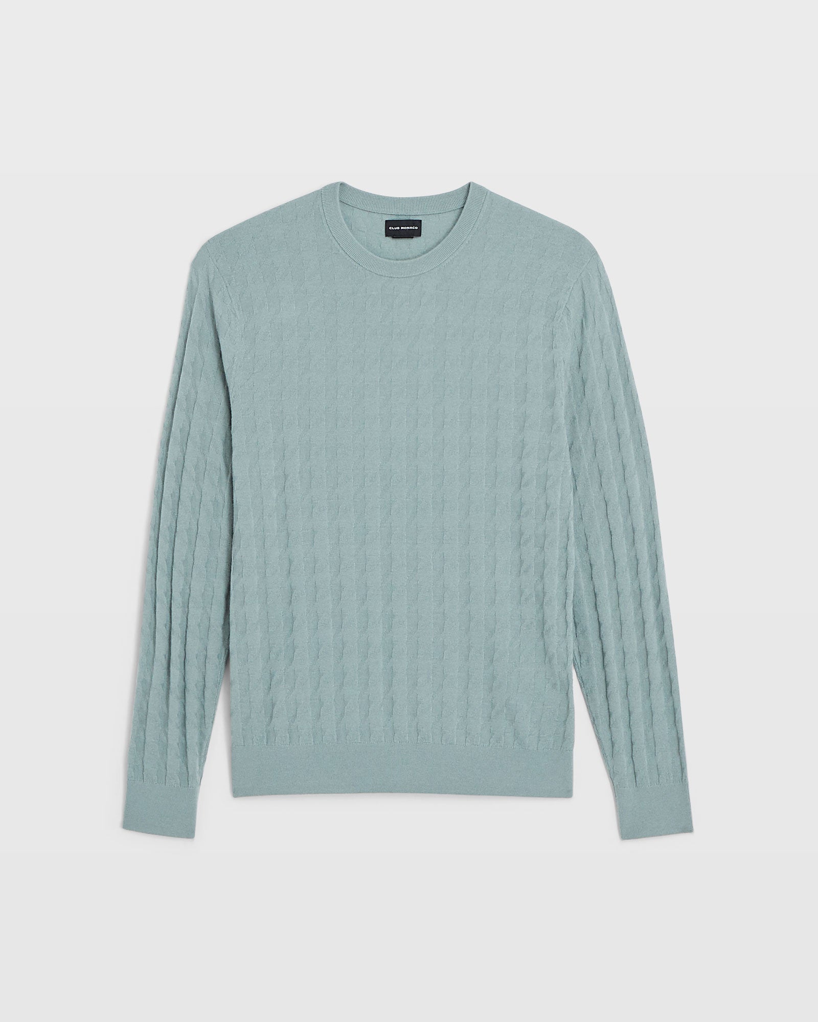 CLUB MONACO - Chandail pied-de-poule en laine - Gris Ardoise