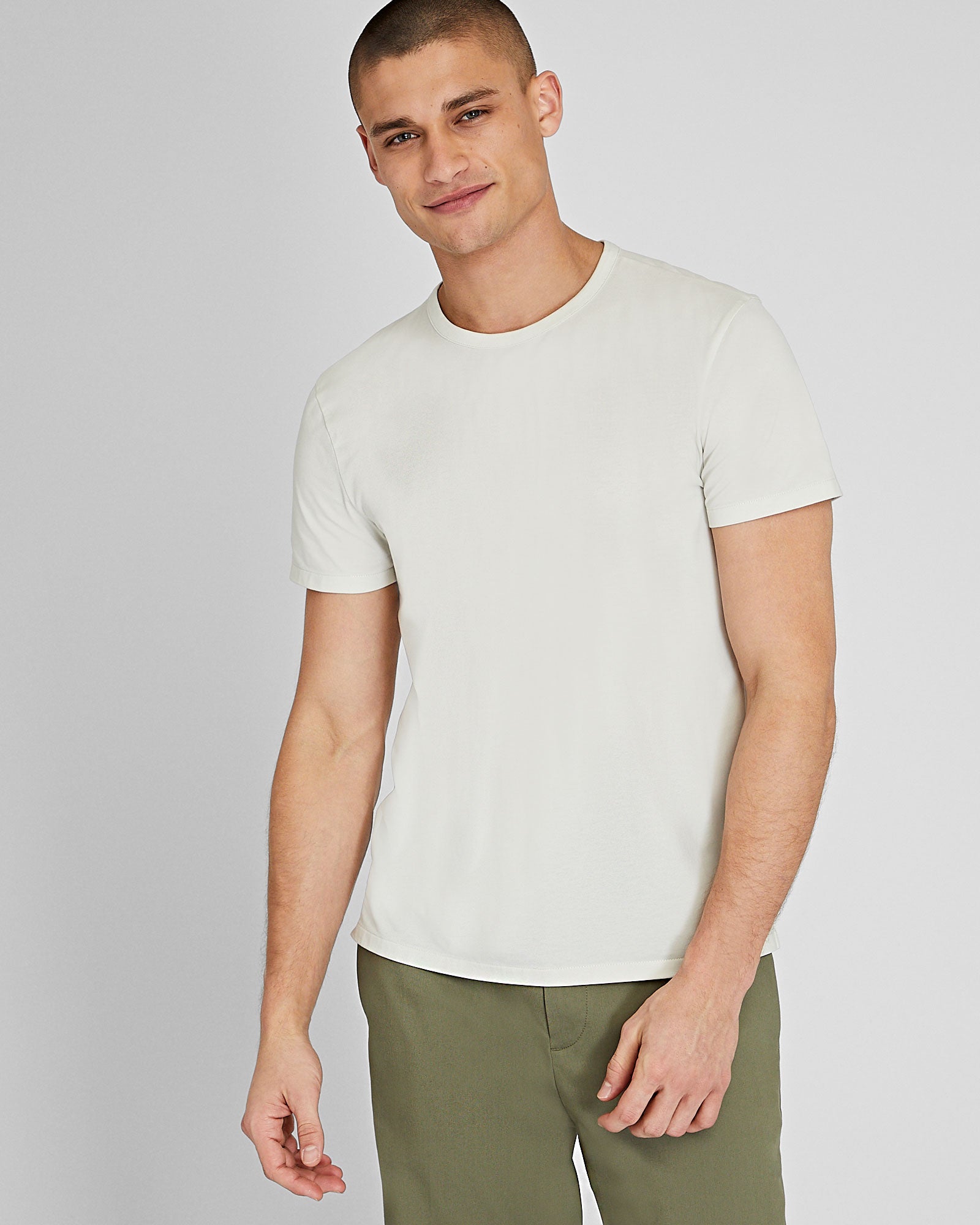 CLUB MONACO - Short Sleeve Tech Tee - Off White