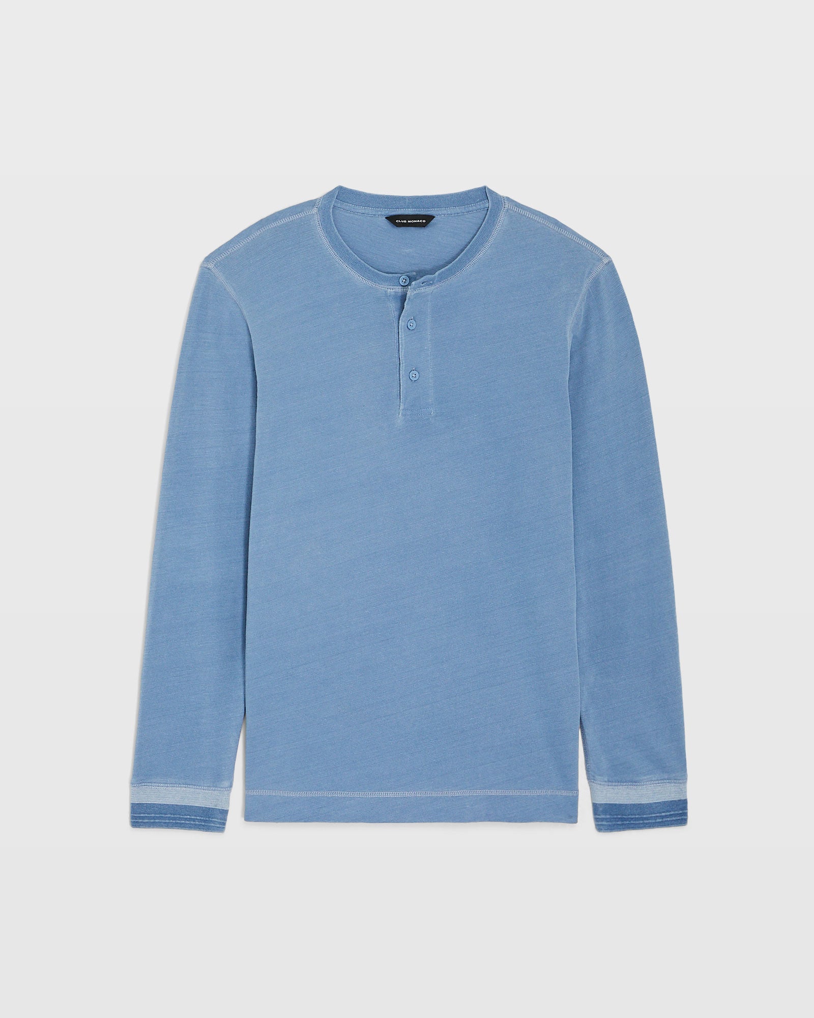 CLUB MONACO - Long-Sleeve Indigo Henley - Light Denim