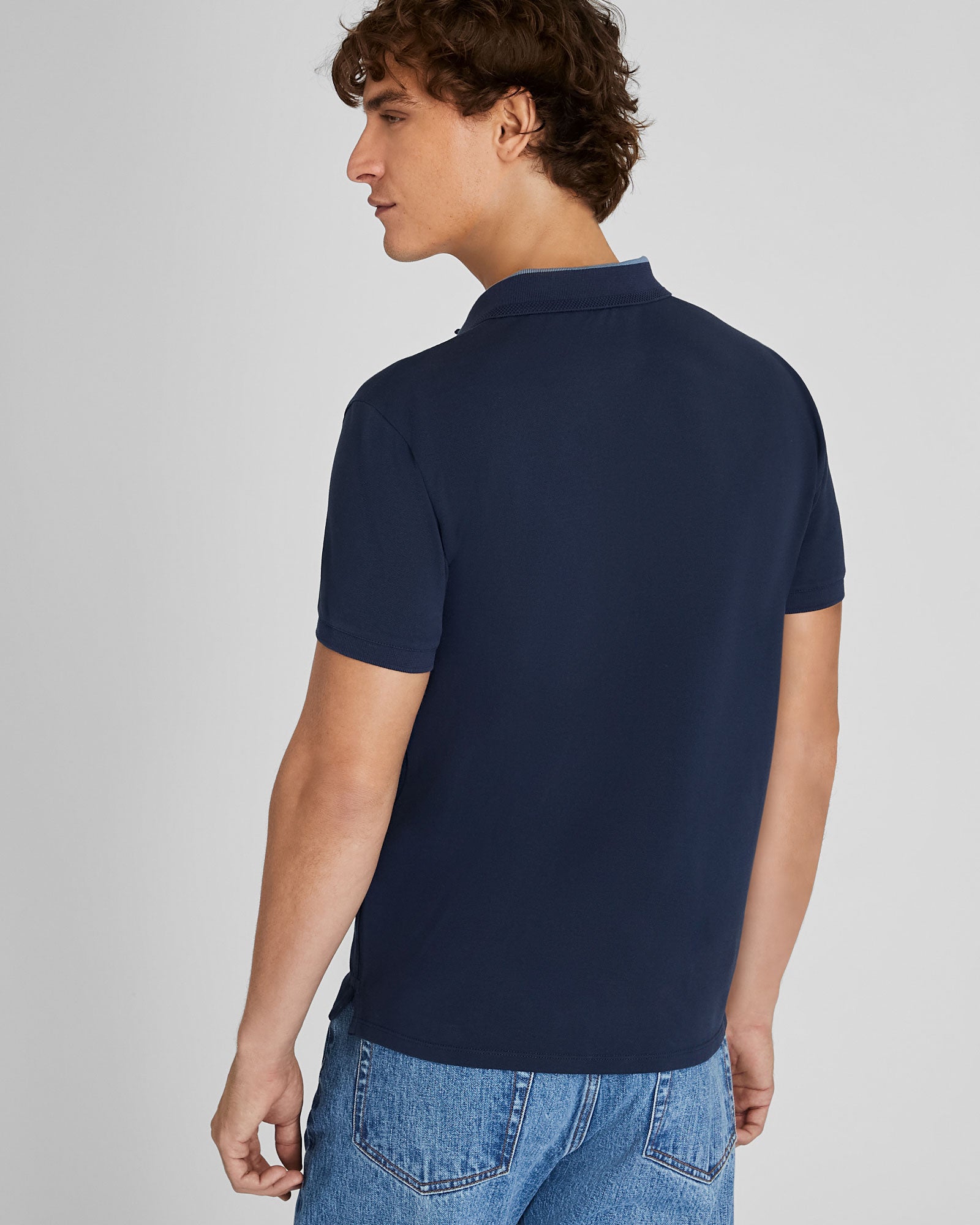 CLUB MONACO - Blocked Collar Polo - Navy