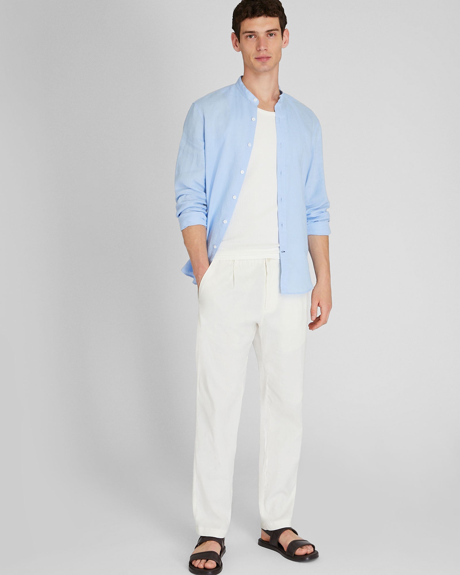 CLUB MONACO - Relaxed Tapered Linen-Blend Pant - White