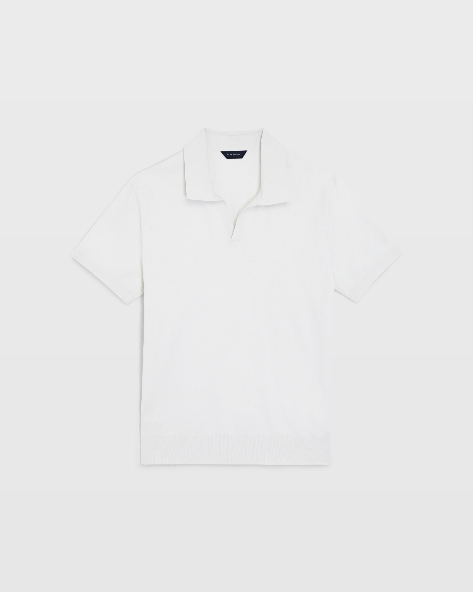 CLUB MONACO - Short Sleeve Tech Johnny Collar Polo - Off White