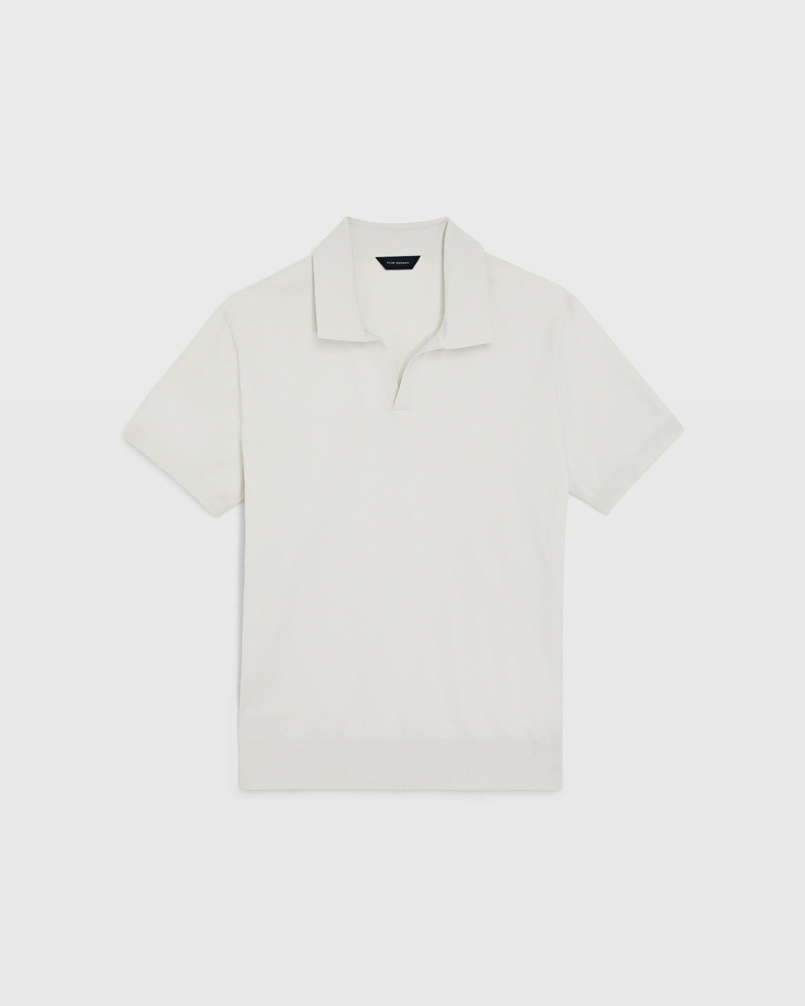 CLUB MONACO - Short Sleeve Tech Johnny Collar Polo - Off White