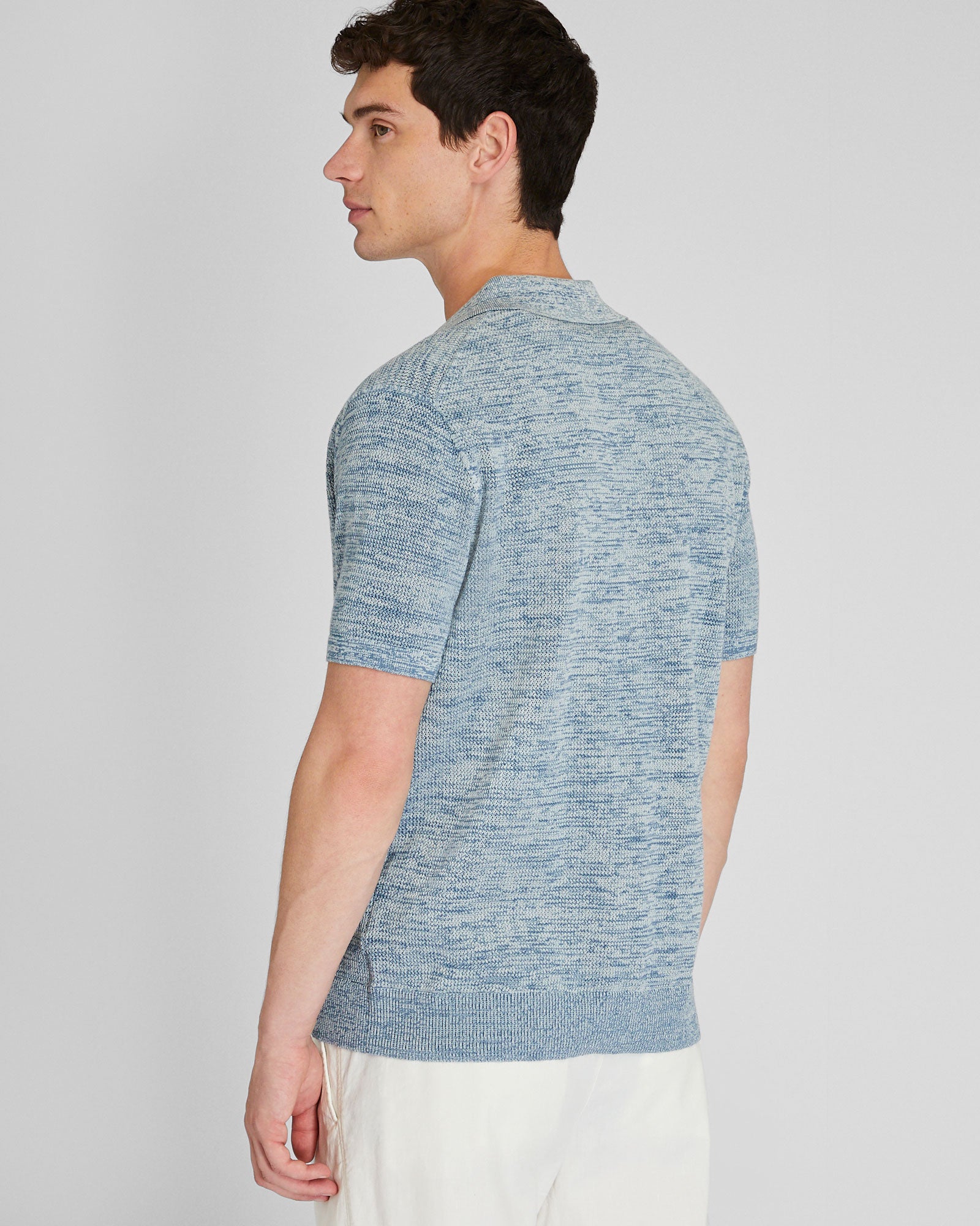 CLUB MONACO - Short Sleeve Mesh Shirt - Blue Base