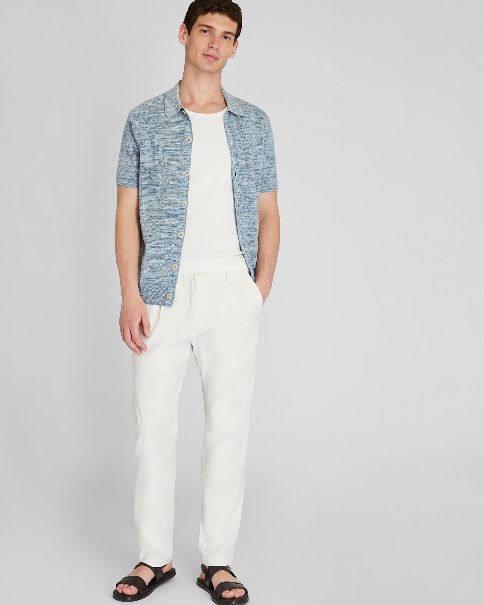 CLUB MONACO - Short Sleeve Mesh Shirt - Blue Base