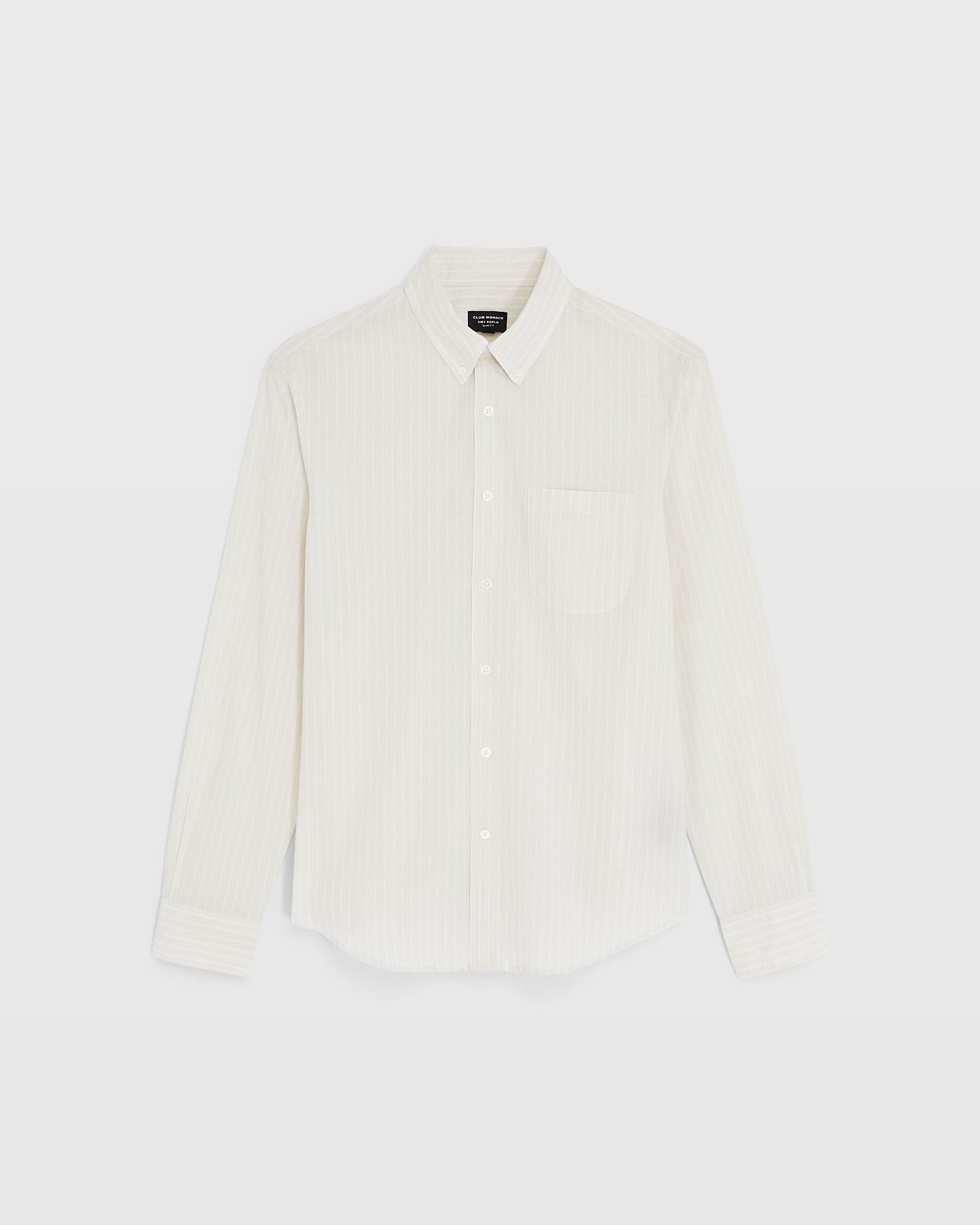 CLUB MONACO - Chemise en popeline rayée légère - Beige clair