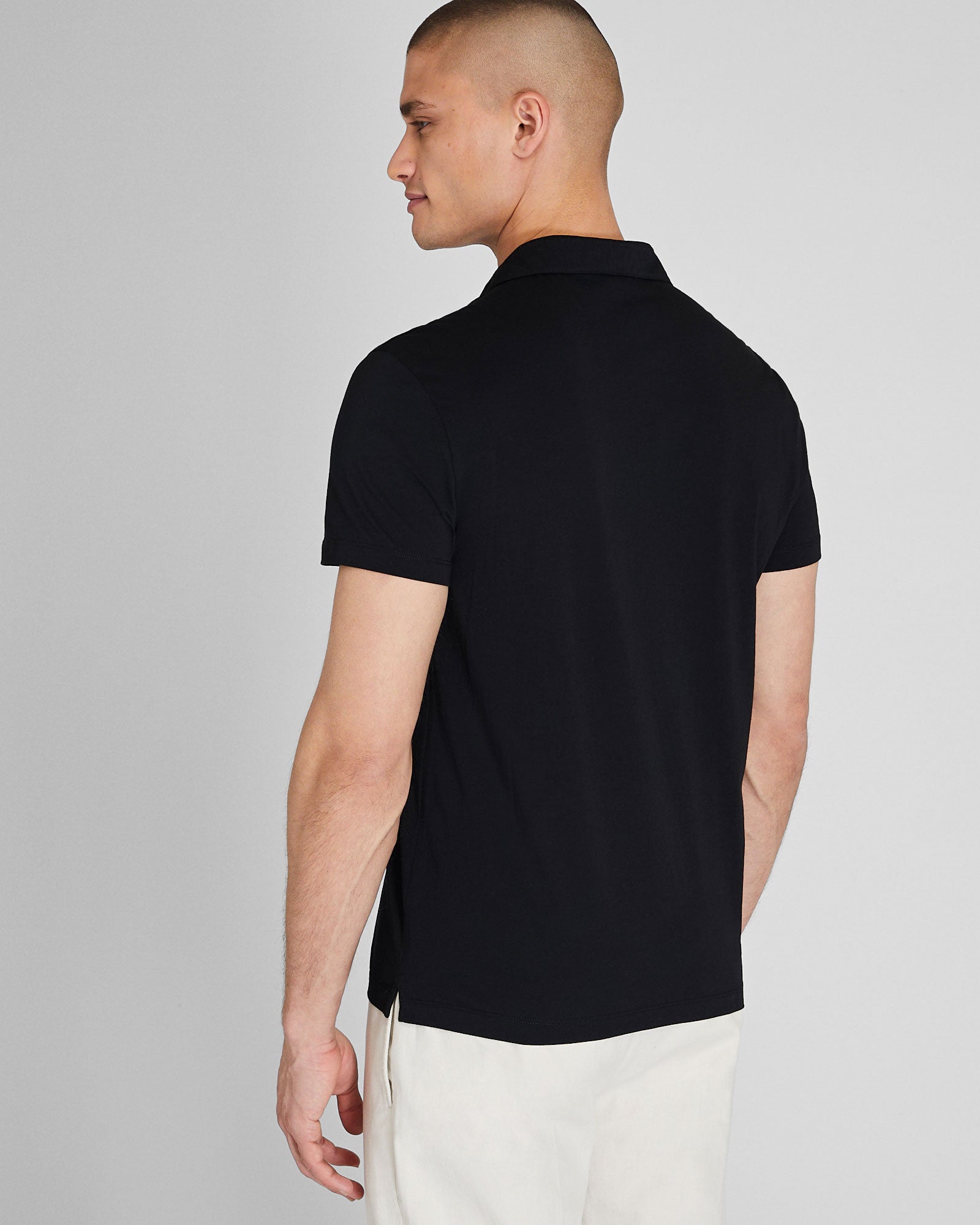 CLUB MONACO - Featherweight Japanese Polo - Black