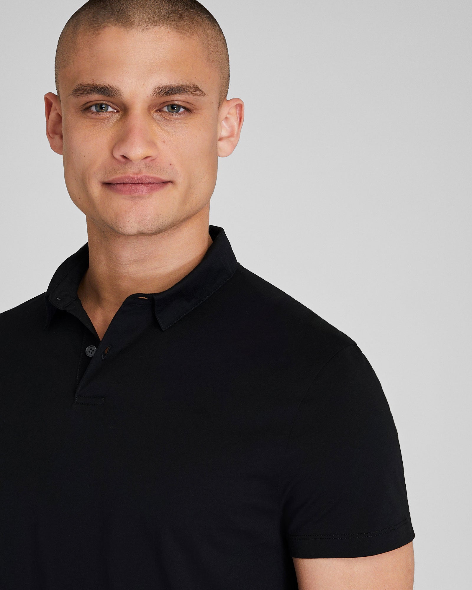 CLUB MONACO - Featherweight Japanese Polo - Black