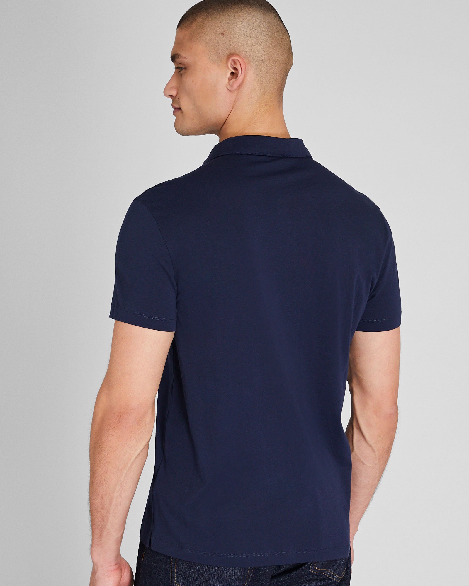 CLUB MONACO - Polo japonais ultraléger - Marine