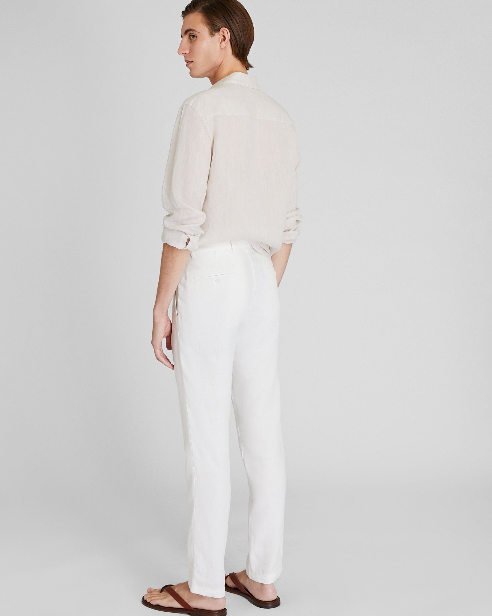 CLUB MONACO - Connor Linen Pant - White