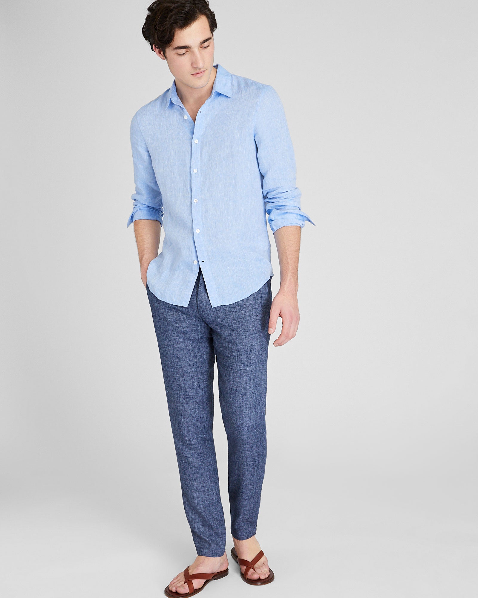 Men's Linen Pant - Navy main image 1