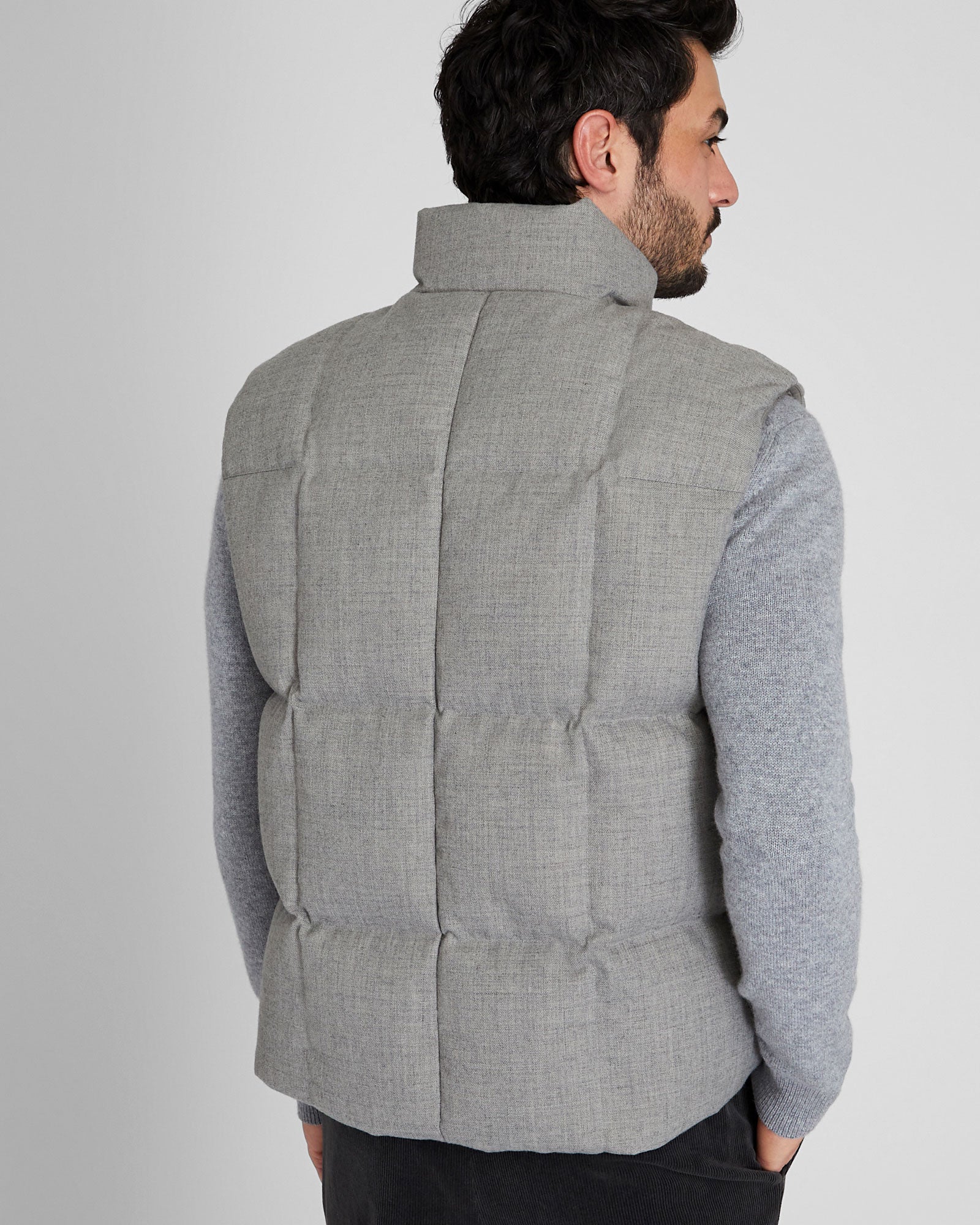CLUB MONACO - Club Wool Down Vest - Gris Clair