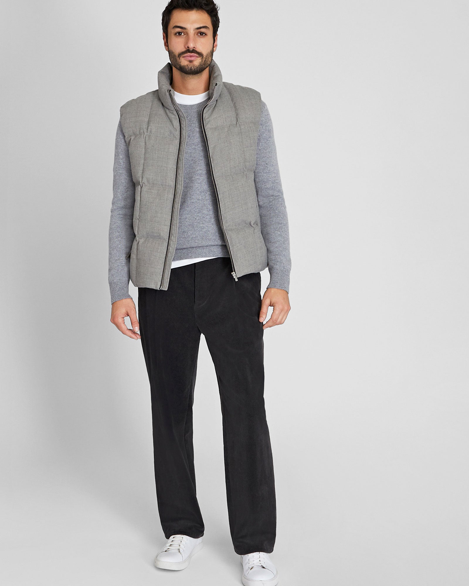 CLUB MONACO - Pleated Corduroy Pants - Charcoal