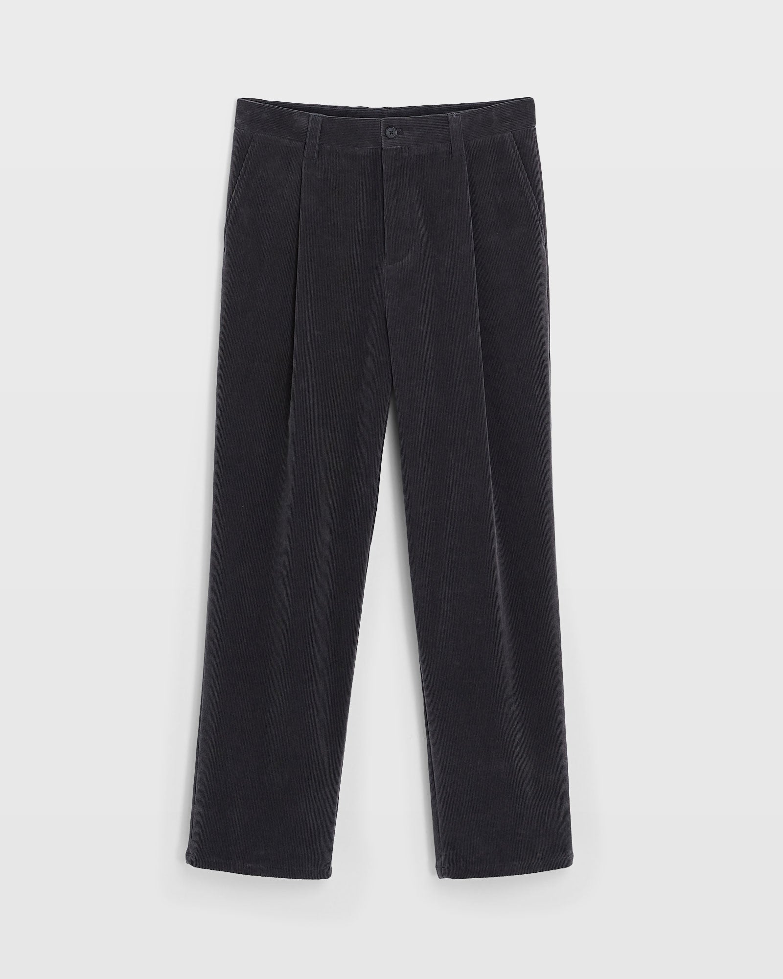 CLUB MONACO - Pleated Corduroy Pants - Charcoal