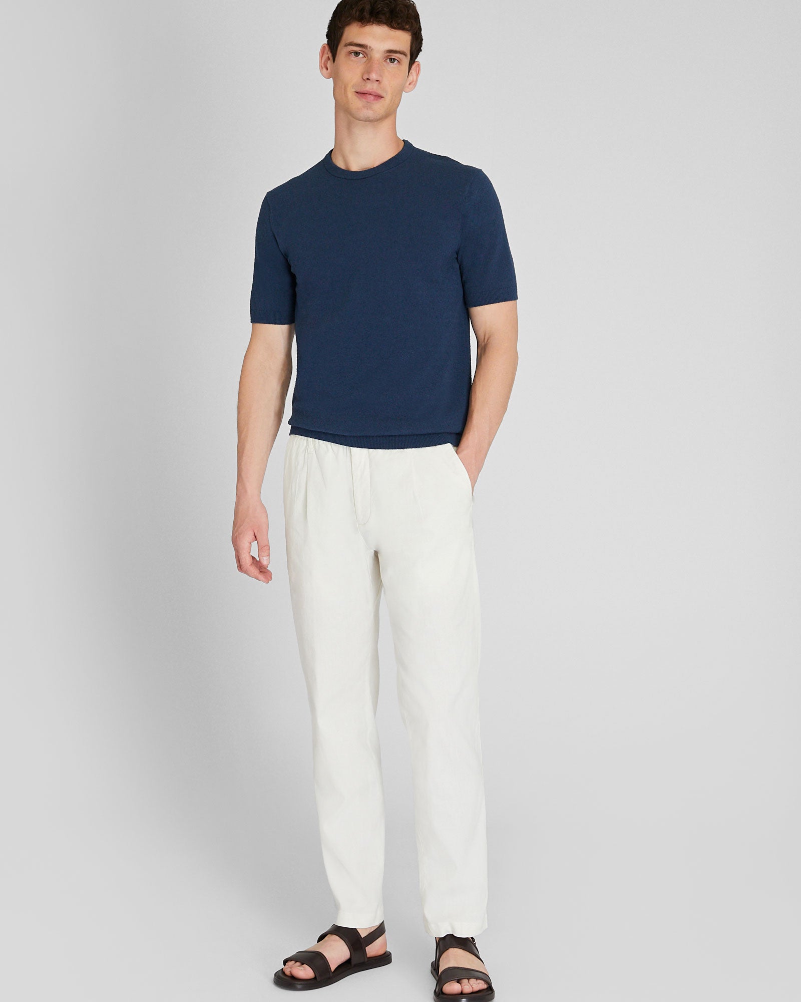 CLUB MONACO - Chandail bouclé ras du cou - Marine