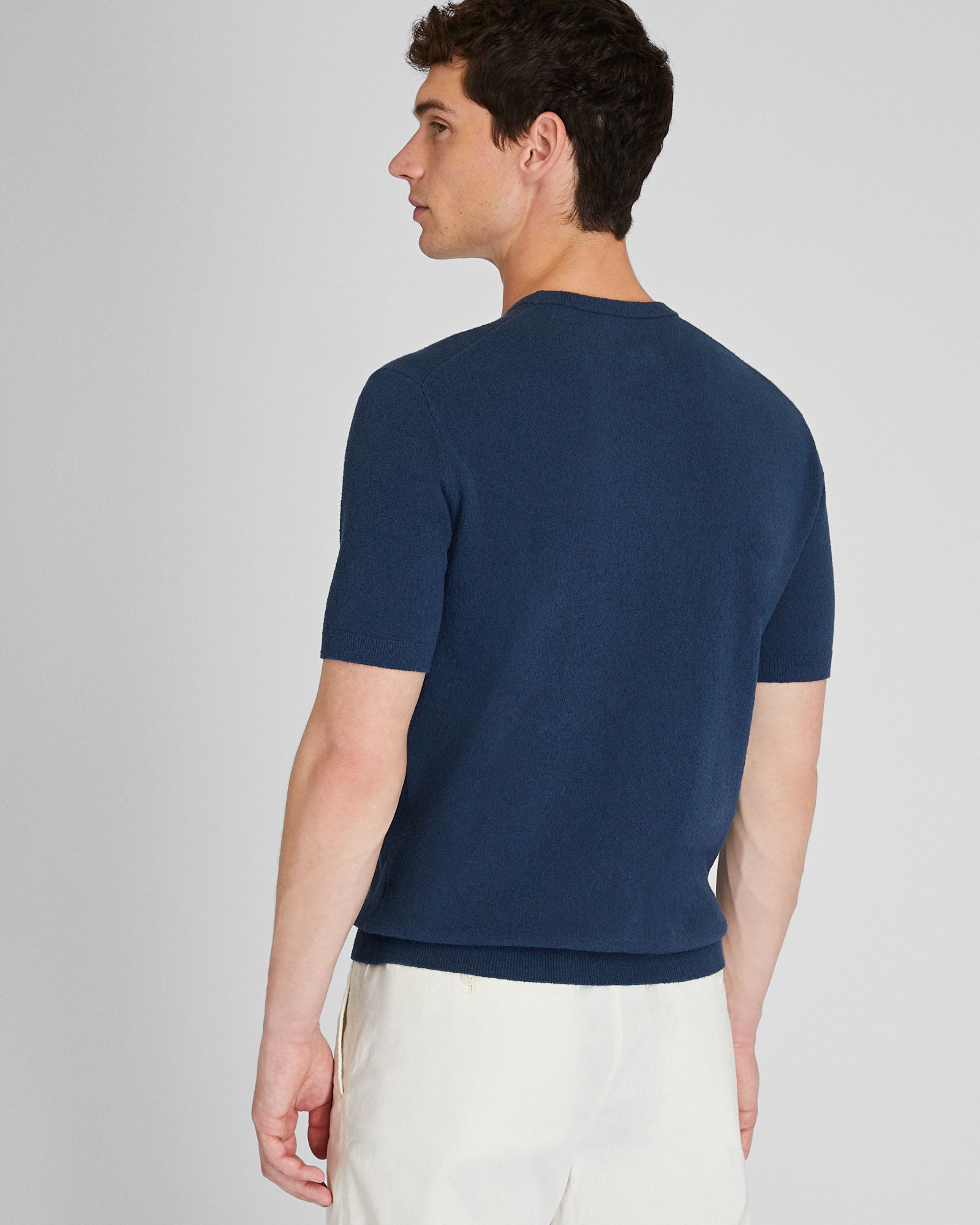 CLUB MONACO - Chandail bouclé ras du cou - Marine