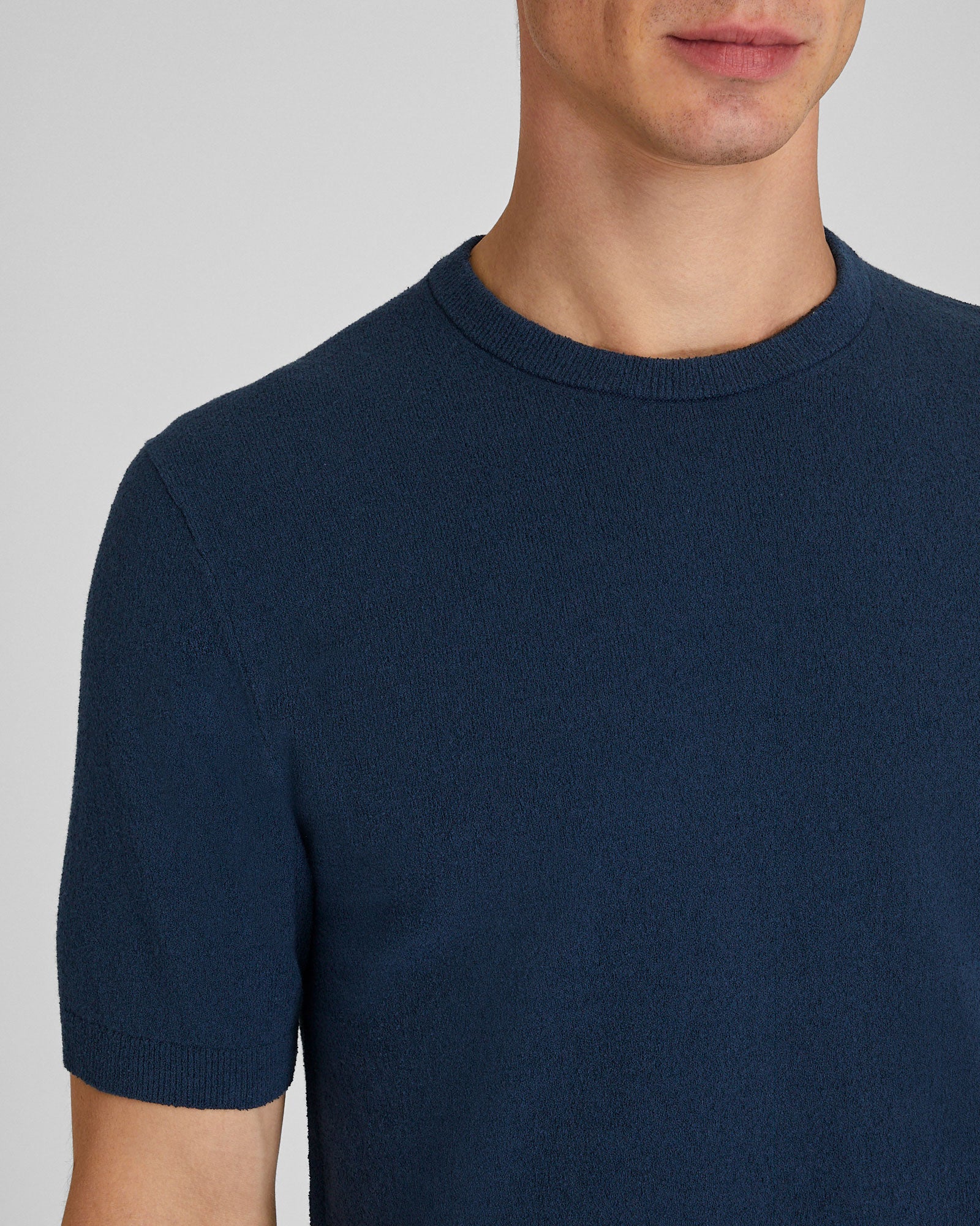 CLUB MONACO - Chandail bouclé ras du cou - Marine